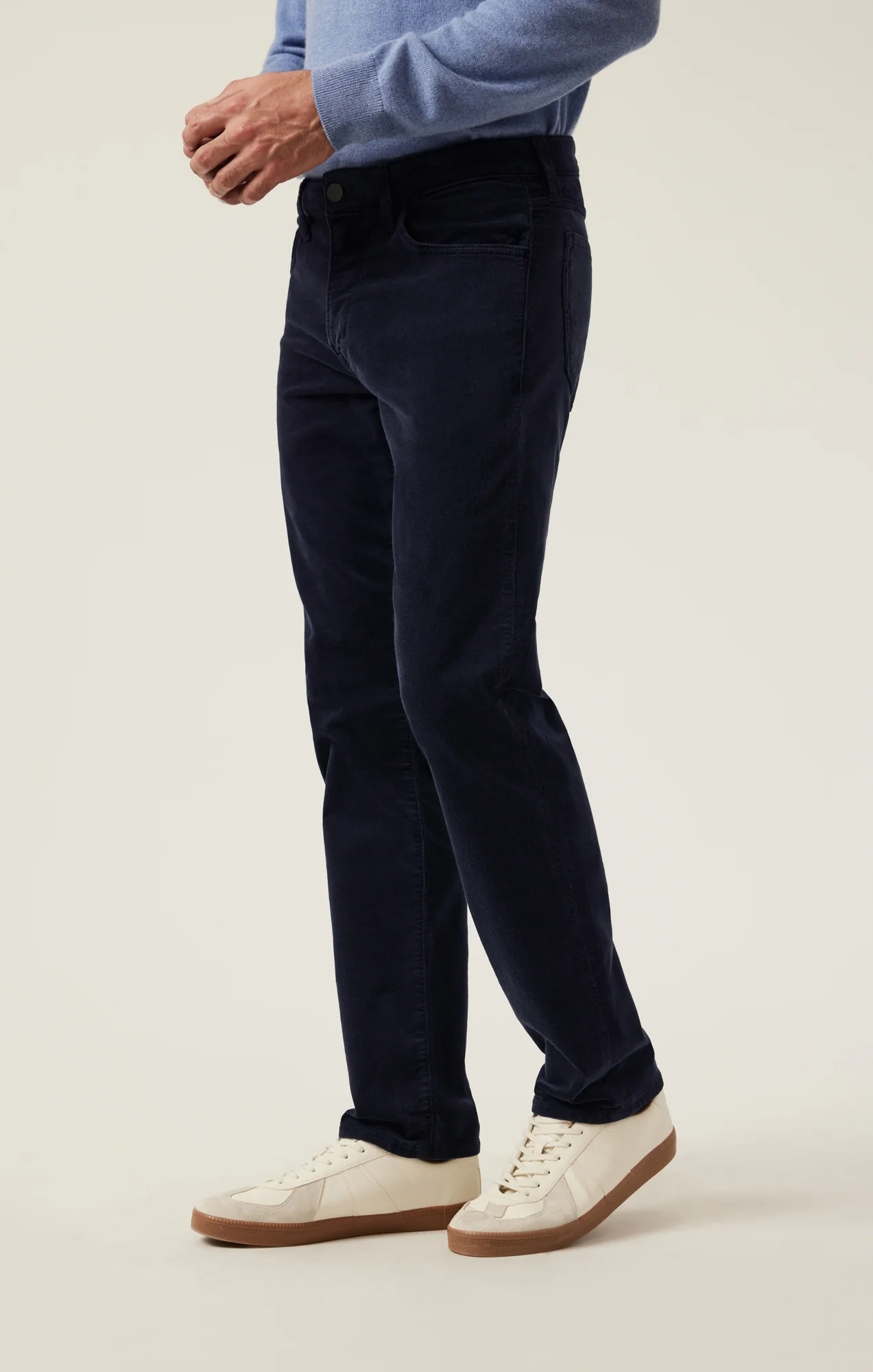 Charisma Relaxed Straight Pants in Navy Cord - Image 3