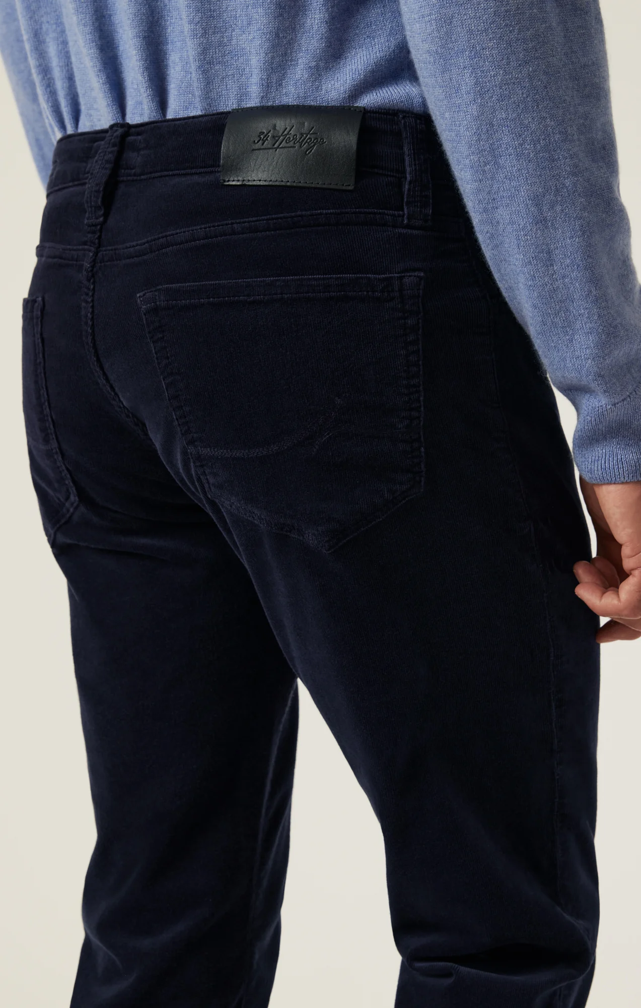 Charisma Relaxed Straight Pants in Navy Cord - Image 5