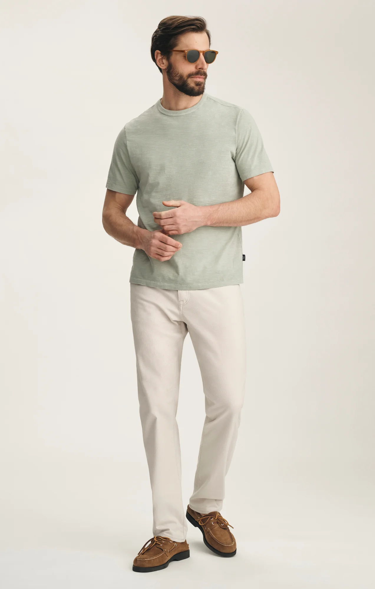 Charisma Relaxed Straight Pants In Oat Honeycomb