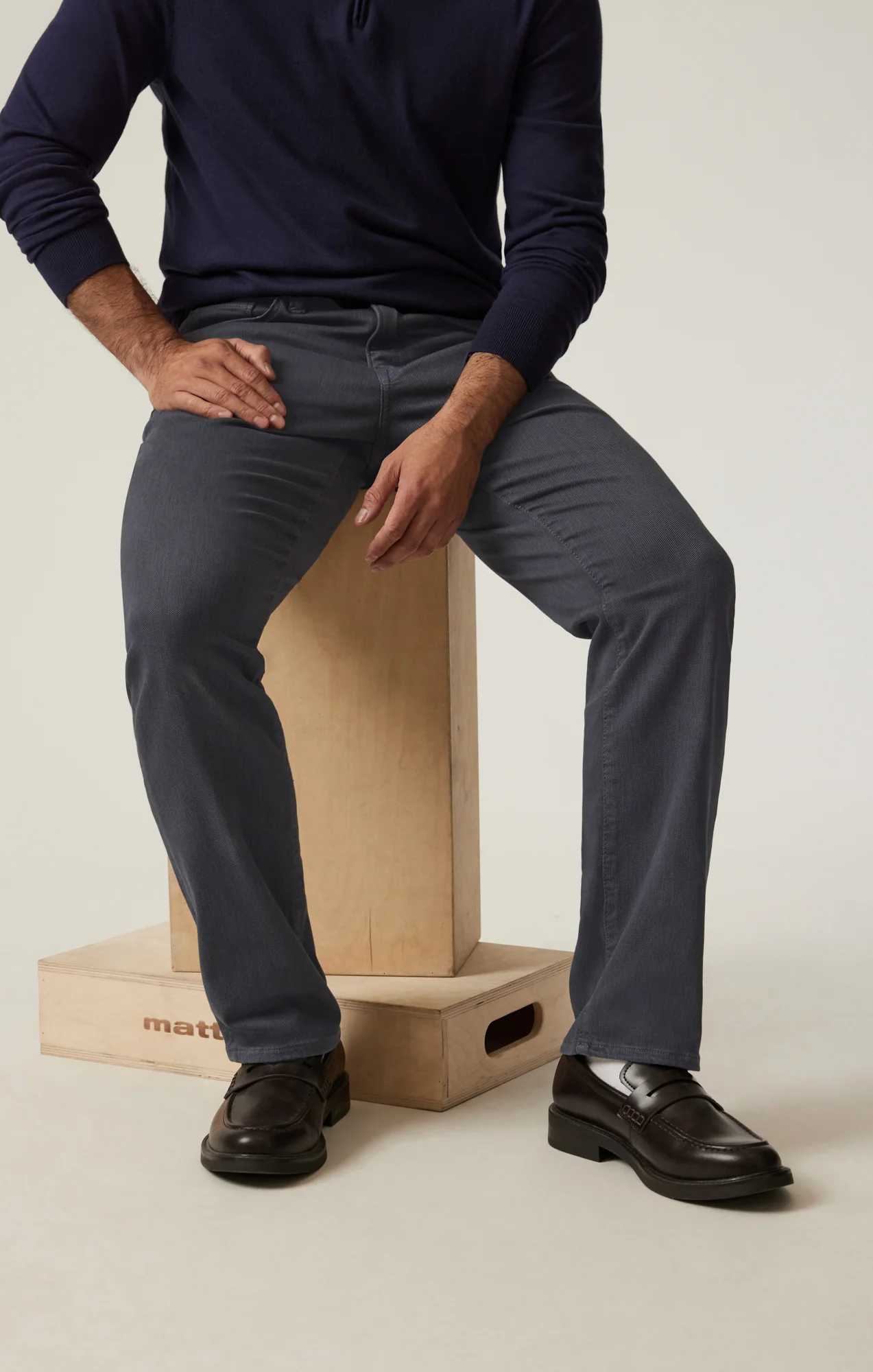 Charisma Relaxed Straight Pants in Slate Diagonal - Image 6