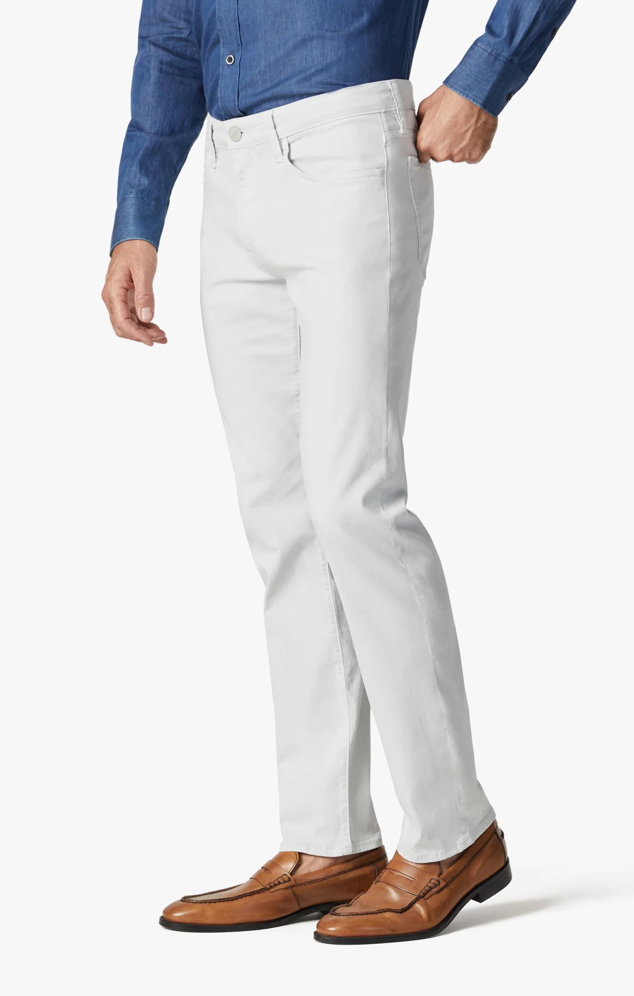 Charisma Relaxed Straight Pants In Stone Twill - Image 3