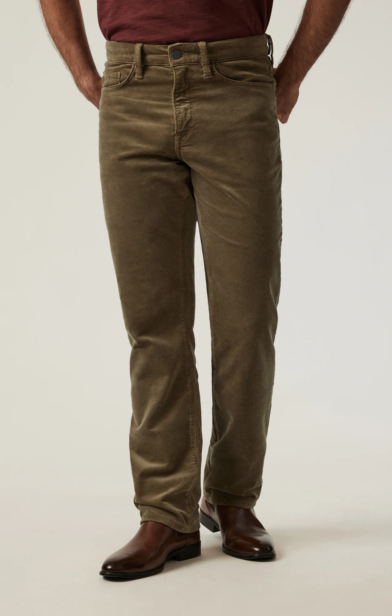 Charisma Relaxed Straight Pants in Tobacco Cord - Image 2