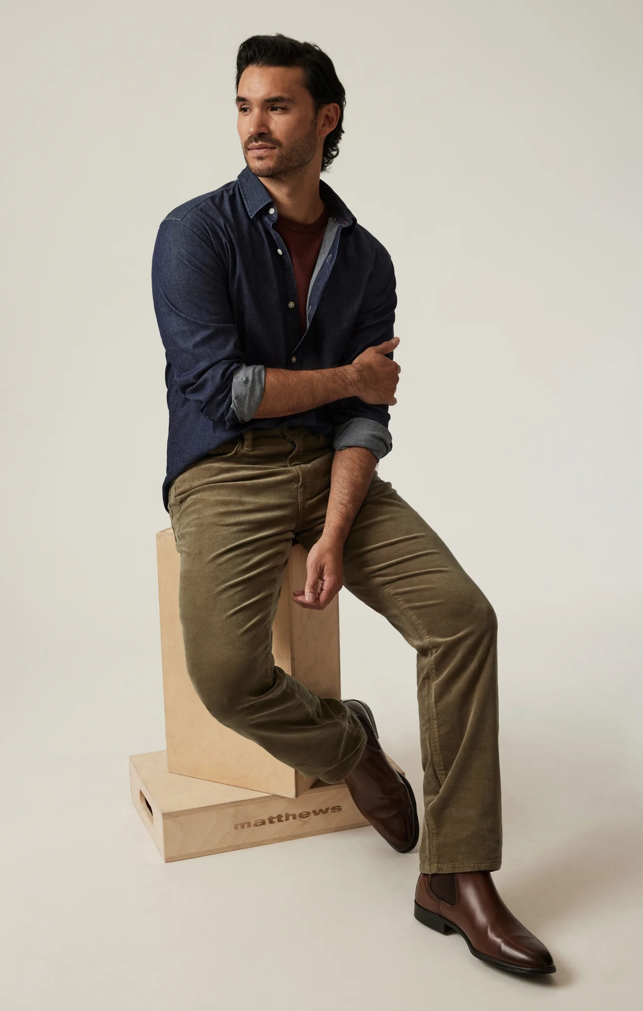 Charisma Relaxed Straight Pants in Tobacco Cord - Image 6