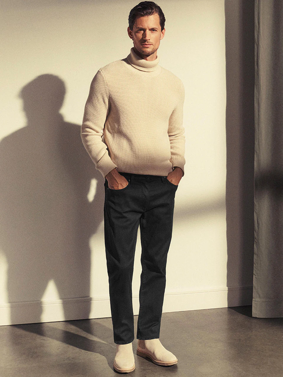 Cool Tapered Leg Jeans in Black Urban - Image 8