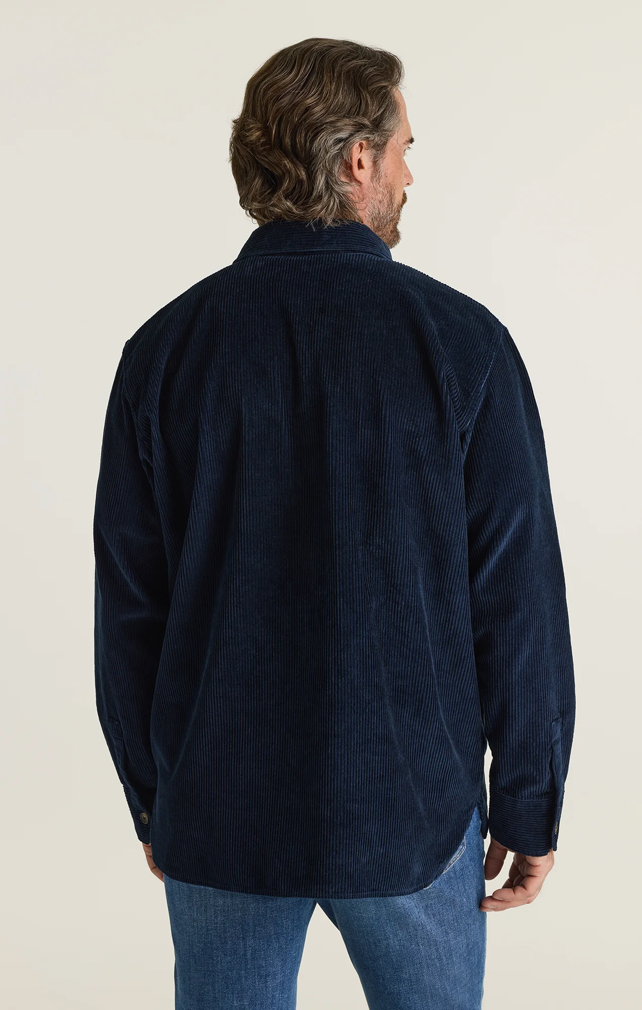 Corduroy Overshirt in Navy - Image 2