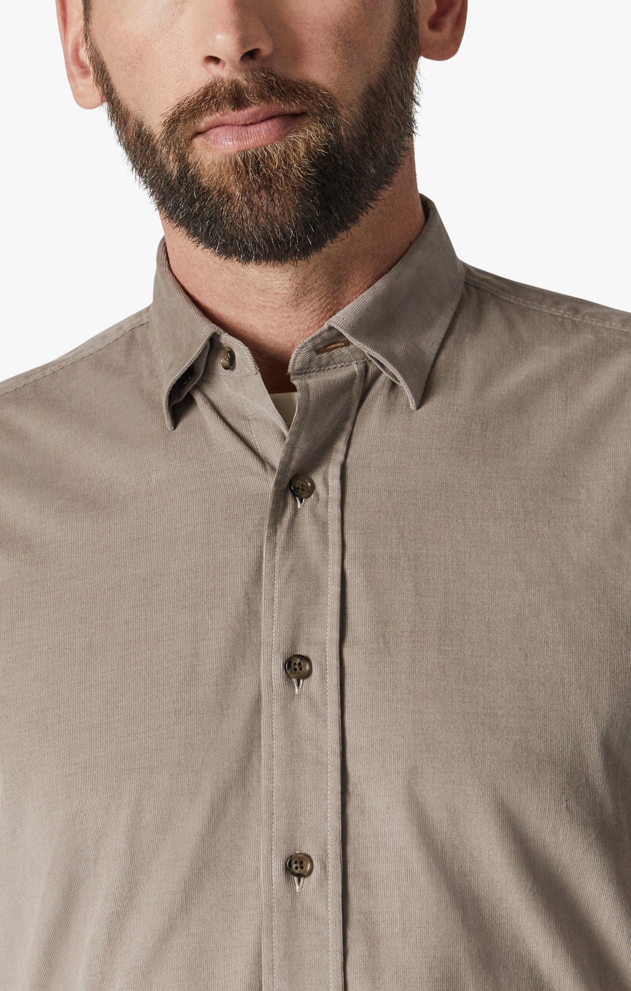 Corduroy Shirt In Beige - Image 5