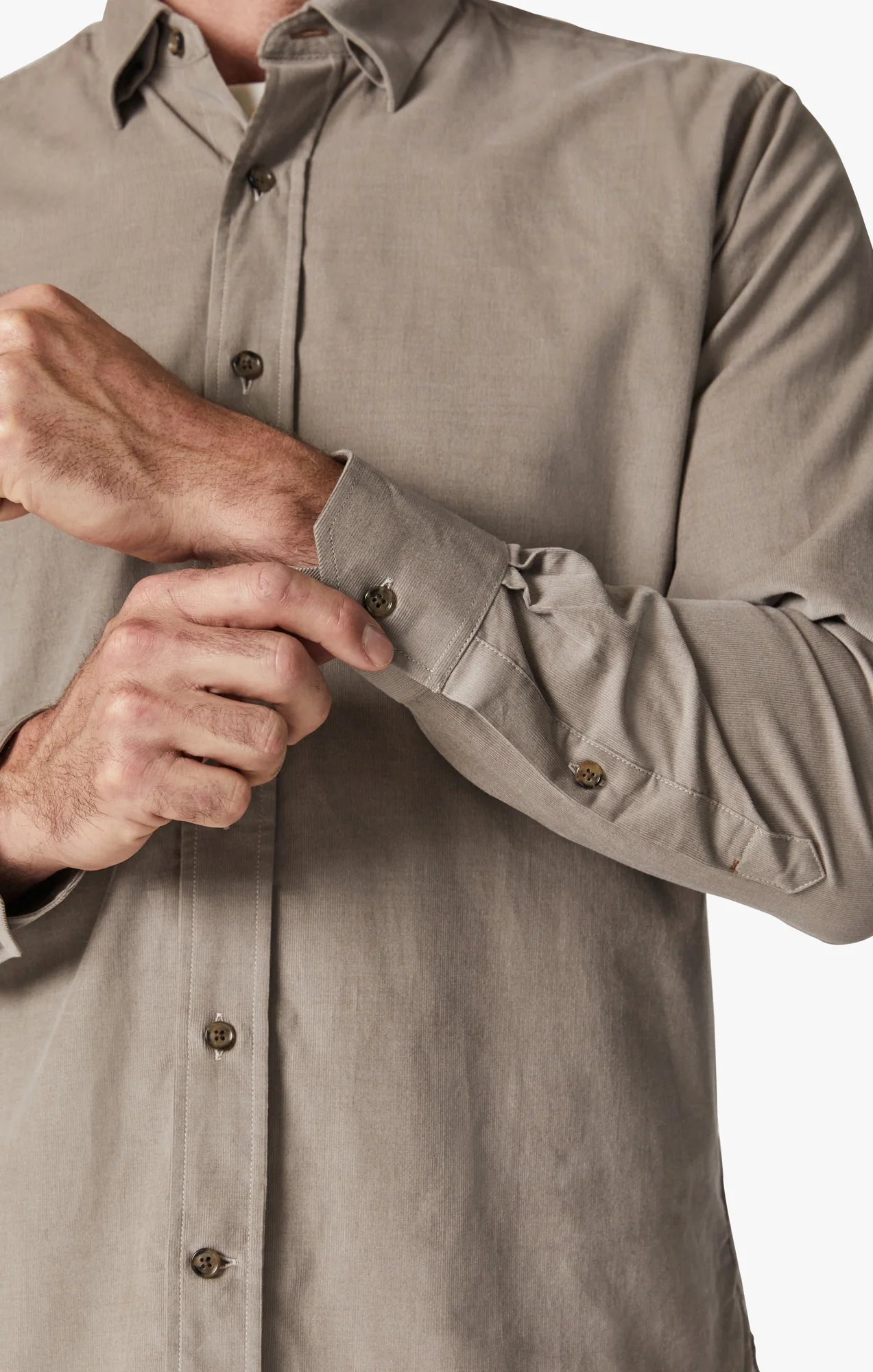 Corduroy Shirt In Beige - Image 6