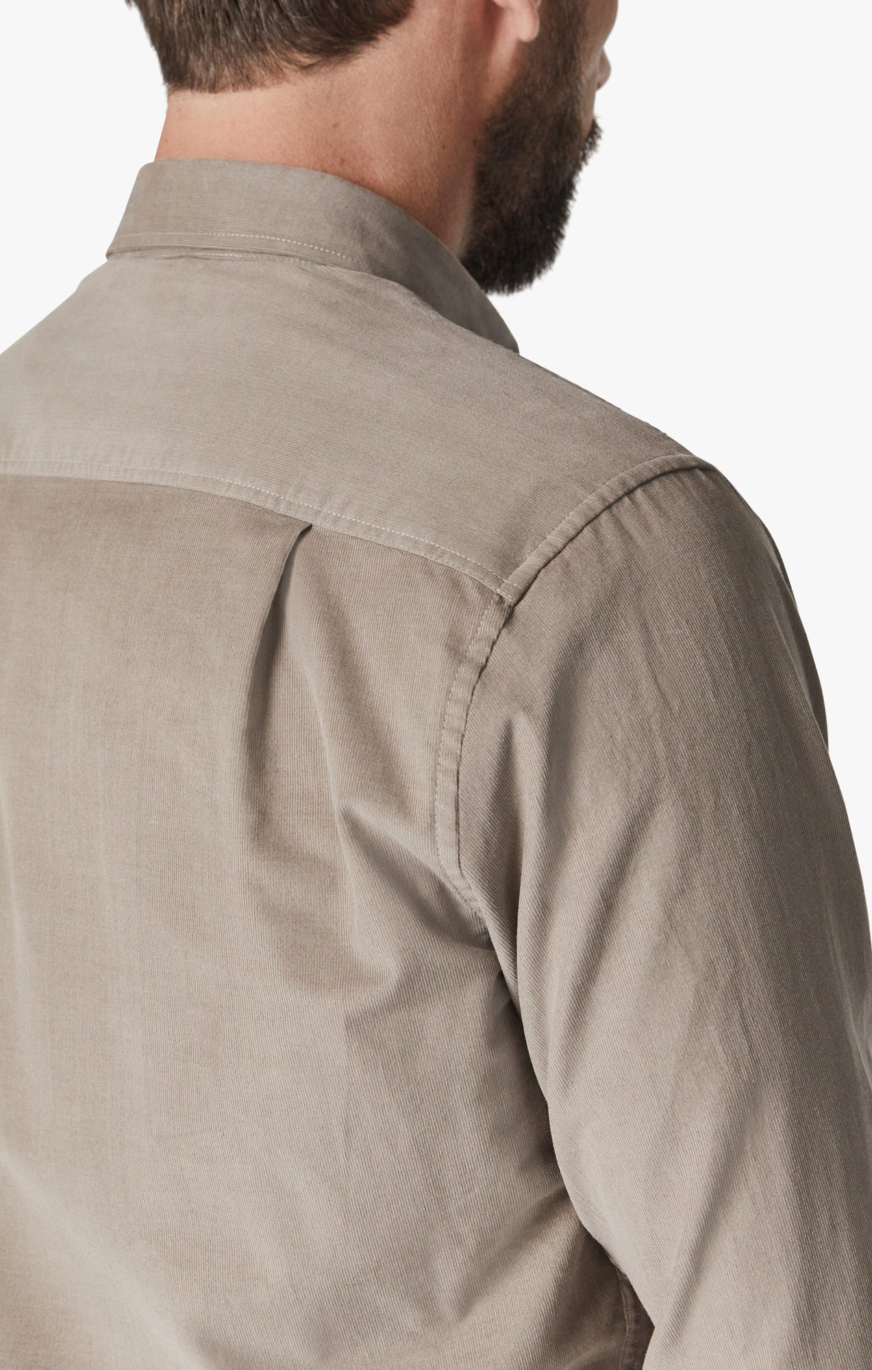 Corduroy Shirt In Beige - Image 7