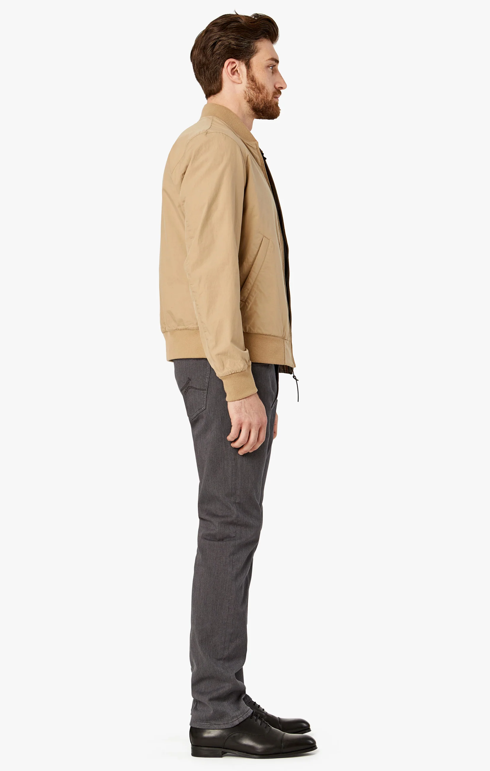 Courage Straight Leg Pants In Grey Diagonal - Image 4