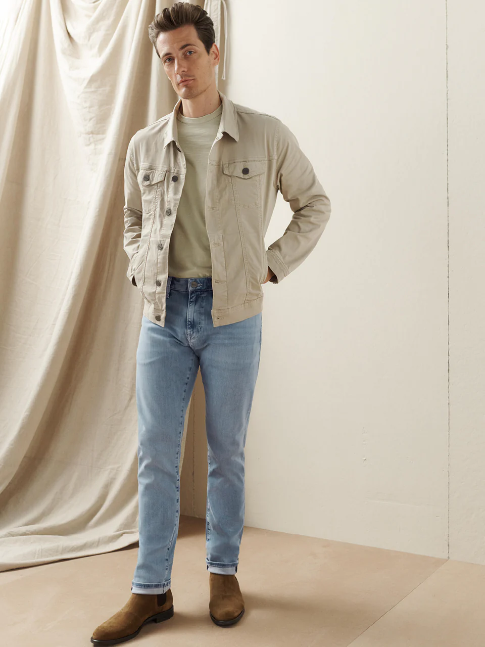 Courage Straight Leg Jeans In Bleached Urban - Image 10