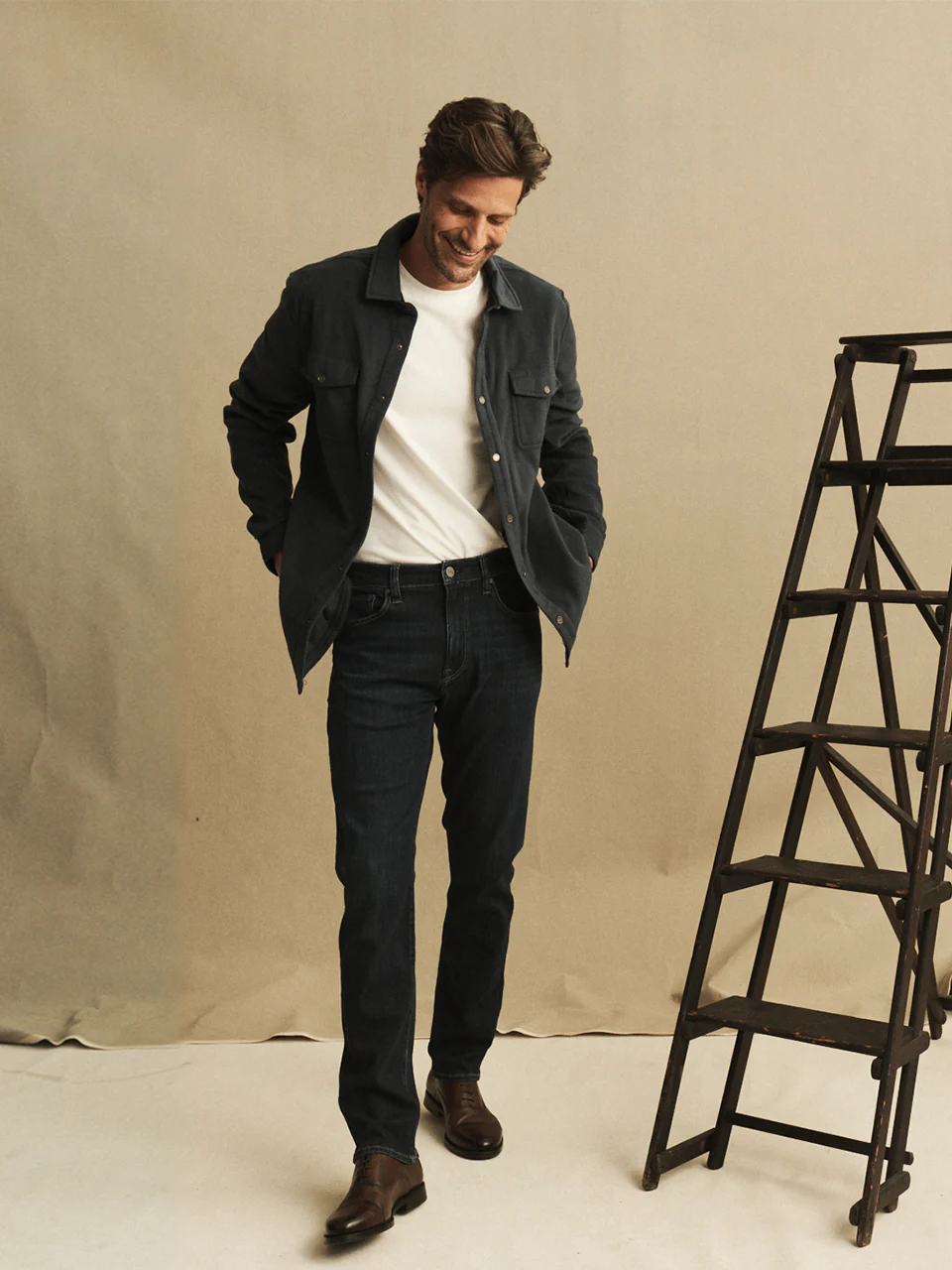 Courage Straight Leg Jeans In Dark Brushed Refined - Image 7
