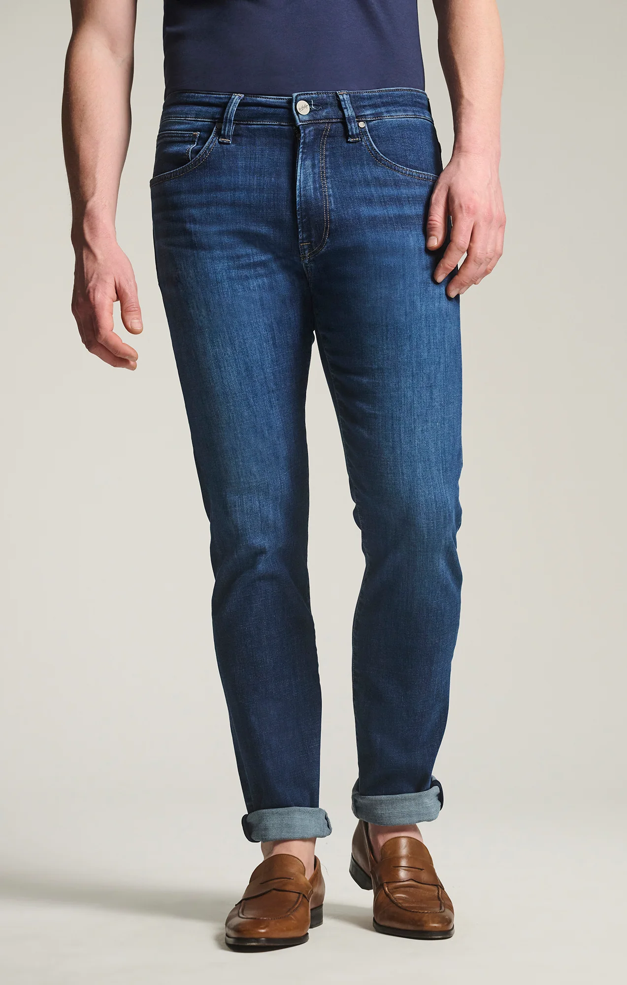 Courage Straight Leg Jeans in Indigo Brushed Organic Ultra - Image 5