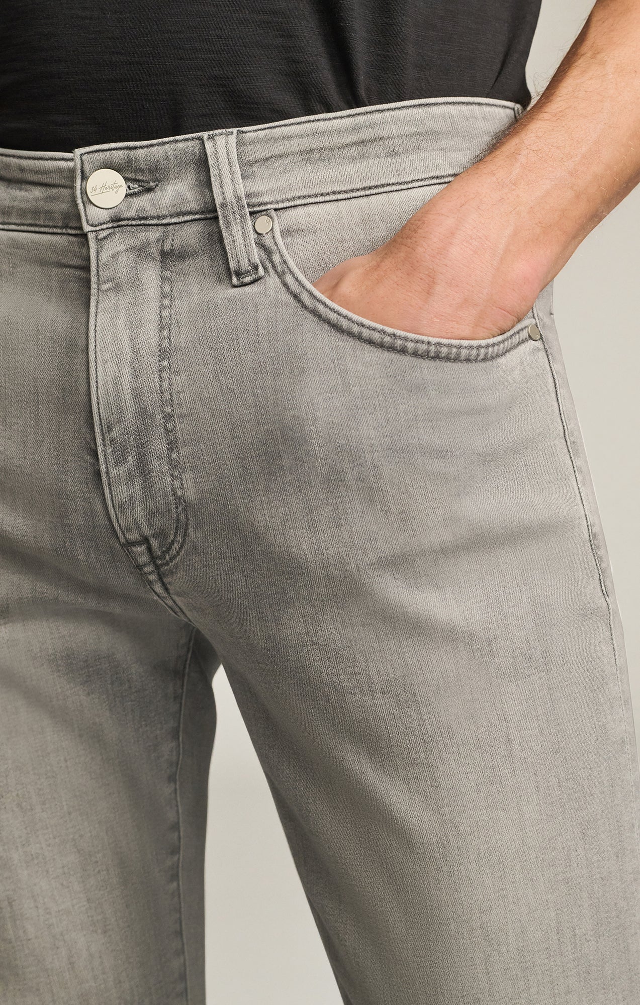 Courage Straight Leg Jeans in Light Grey Organic Ultra - Image 7