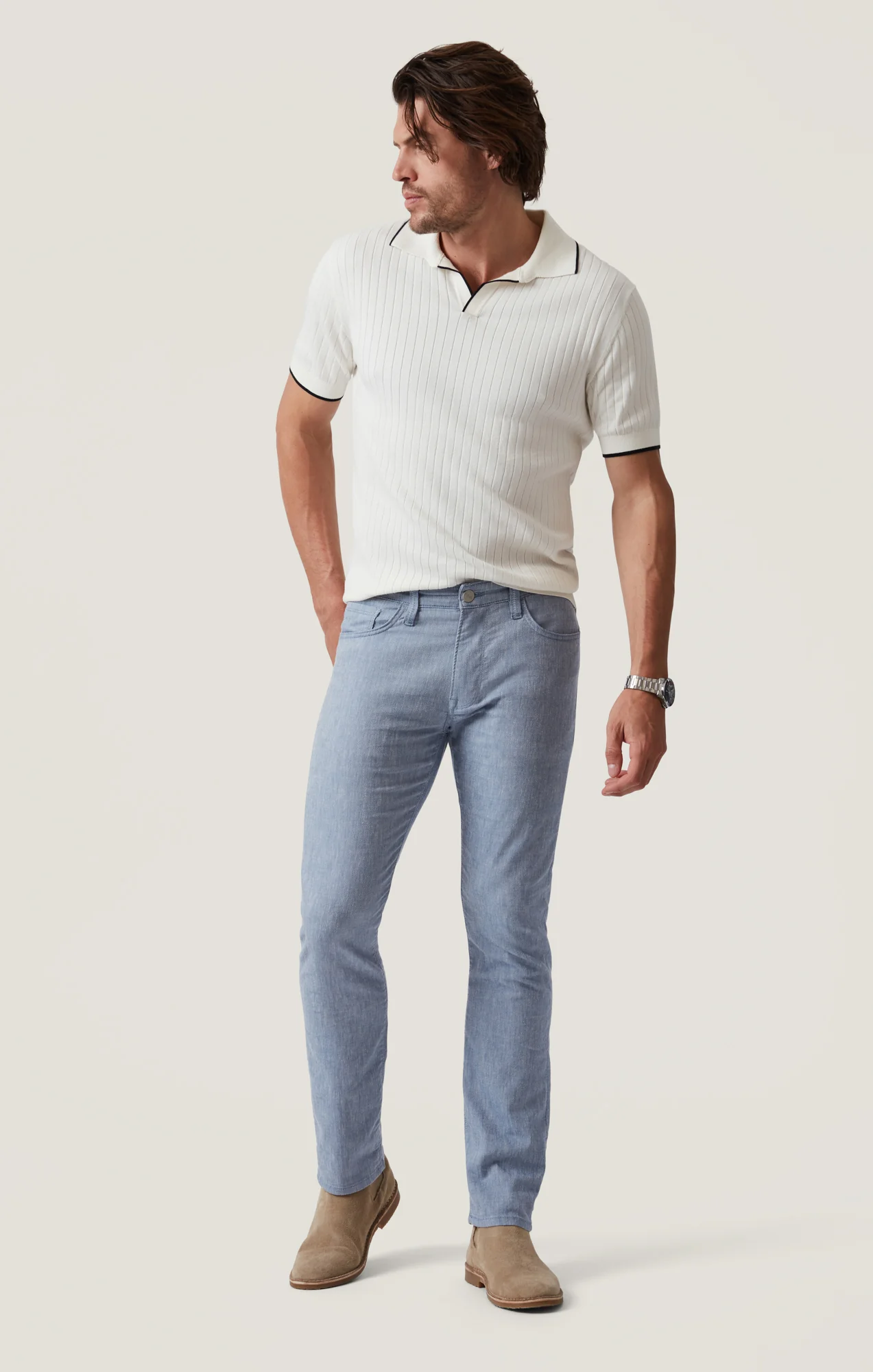 Courage Straight Leg Pants in Blue Hemp