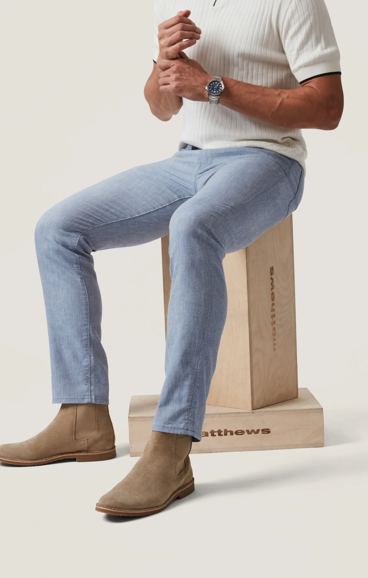 Courage Straight Leg Pants in Blue Hemp - Image 6