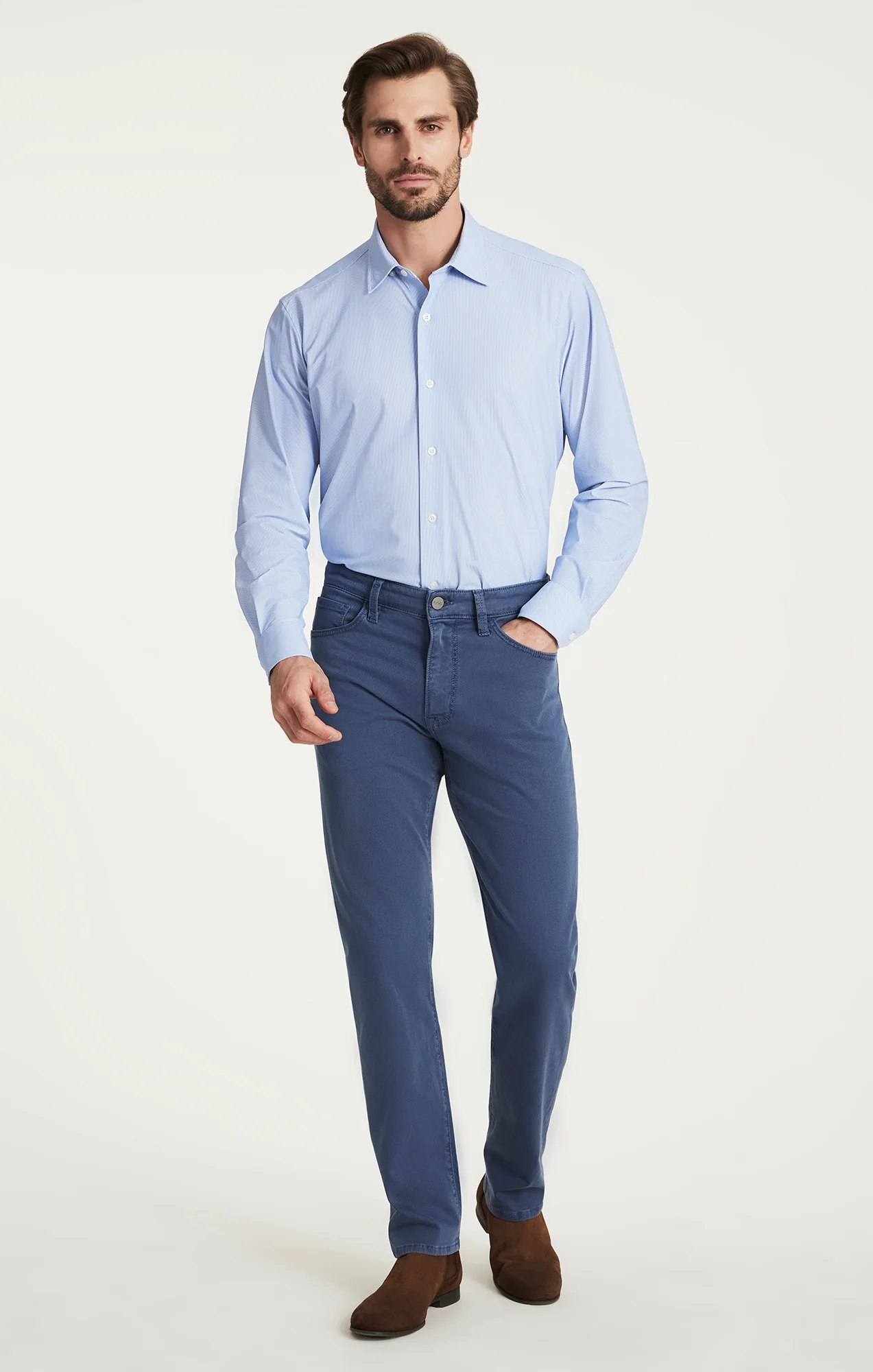 Courage Straight Leg Pants in Blue Honeycomb