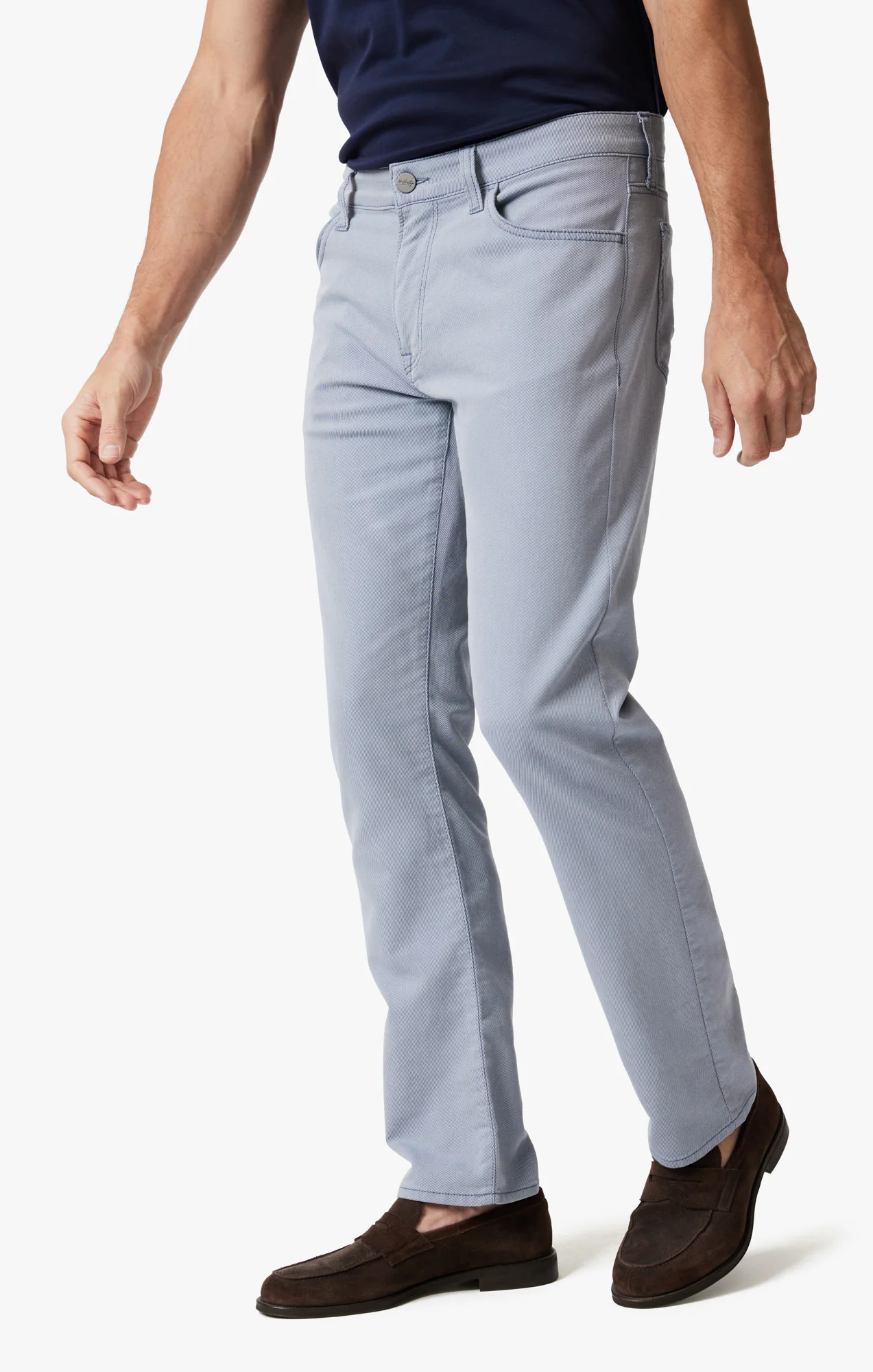 Courage Straight Leg Pants In Blue Refined Twill - Image 3