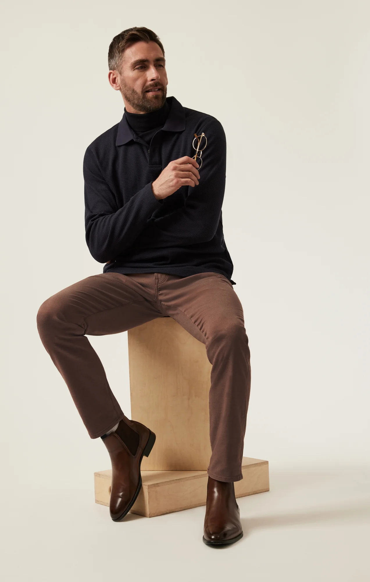 Courage Straight Leg Pants in Brown Coolmax - Image 6