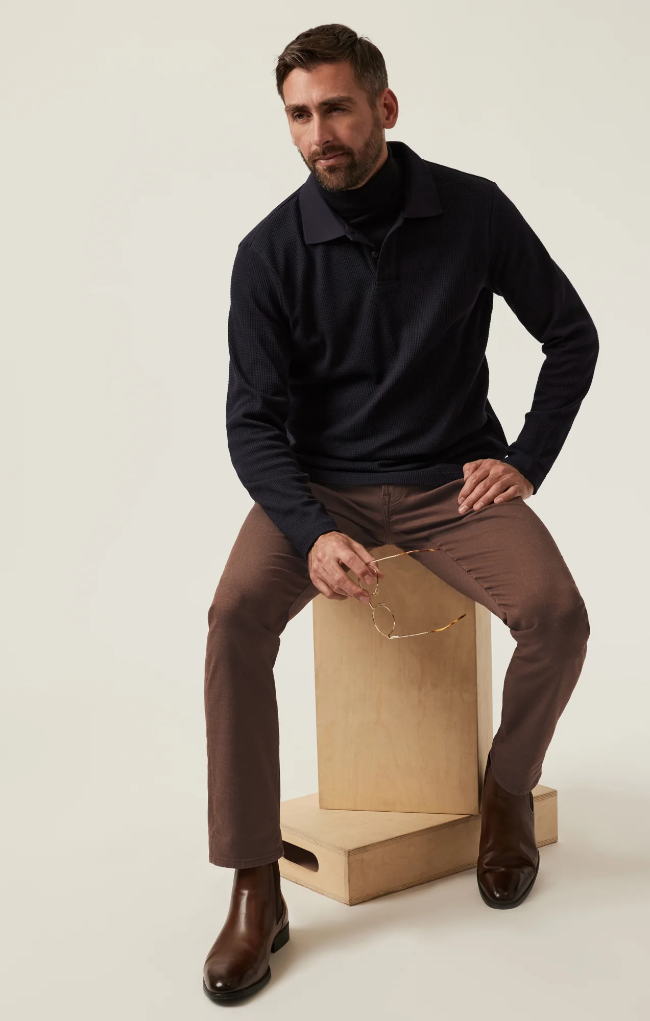 Courage Straight Leg Pants in Brown Coolmax - Image 7