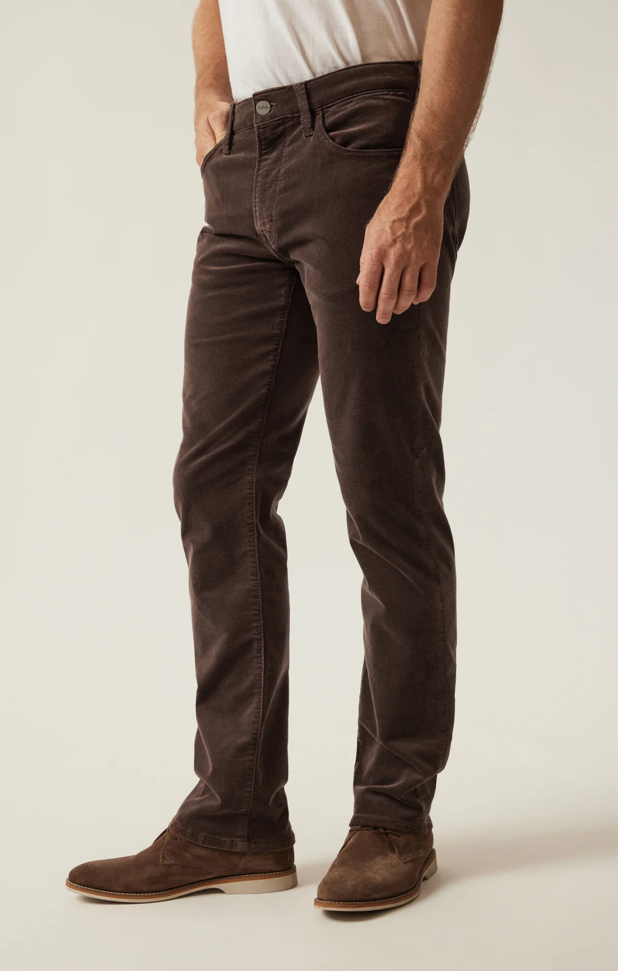 Courage Straight Leg Pants in Brown Cord - Image 3