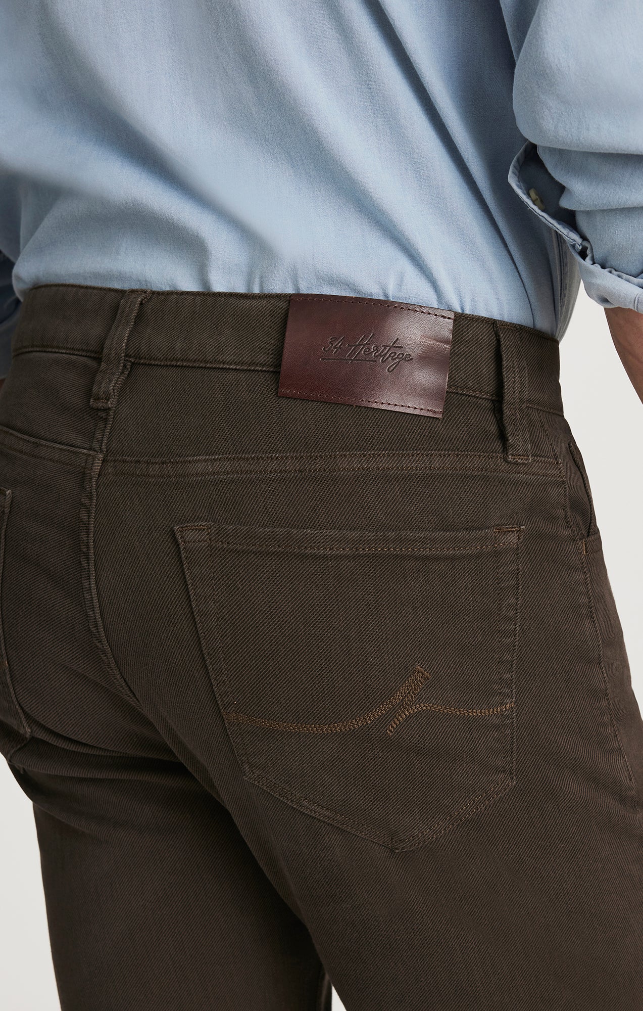 Courage Straight Leg Pants in Brown Diagonal - Image 4