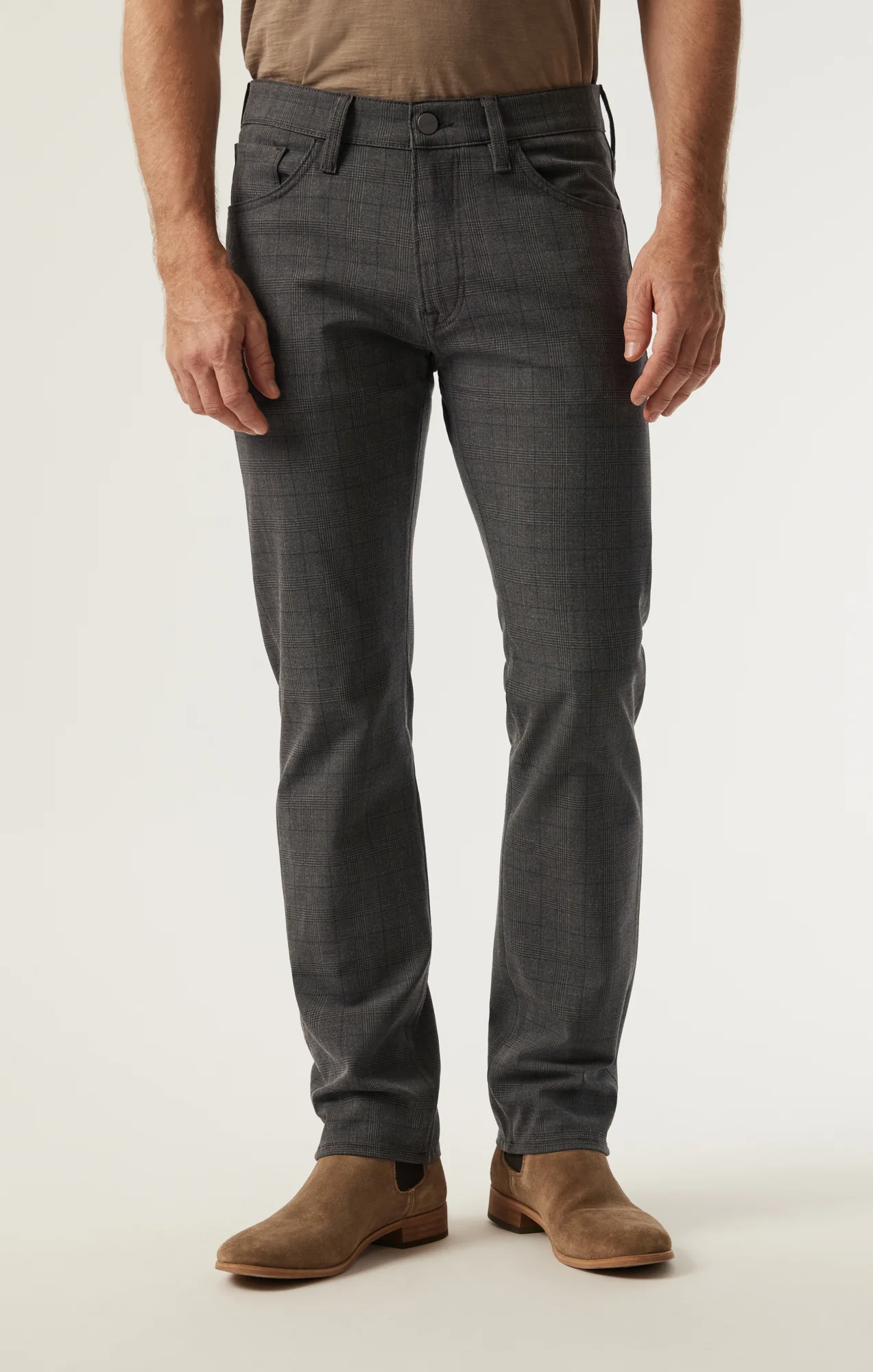 Courage Straight Leg Pants in Brown Elite Check - Image 2
