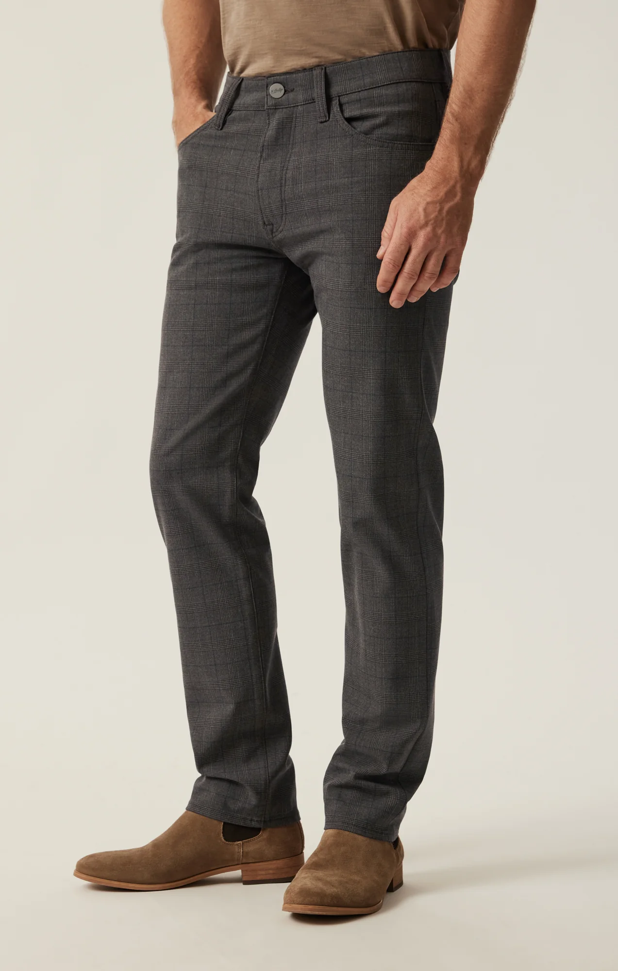 Courage Straight Leg Pants in Brown Elite Check - Image 3