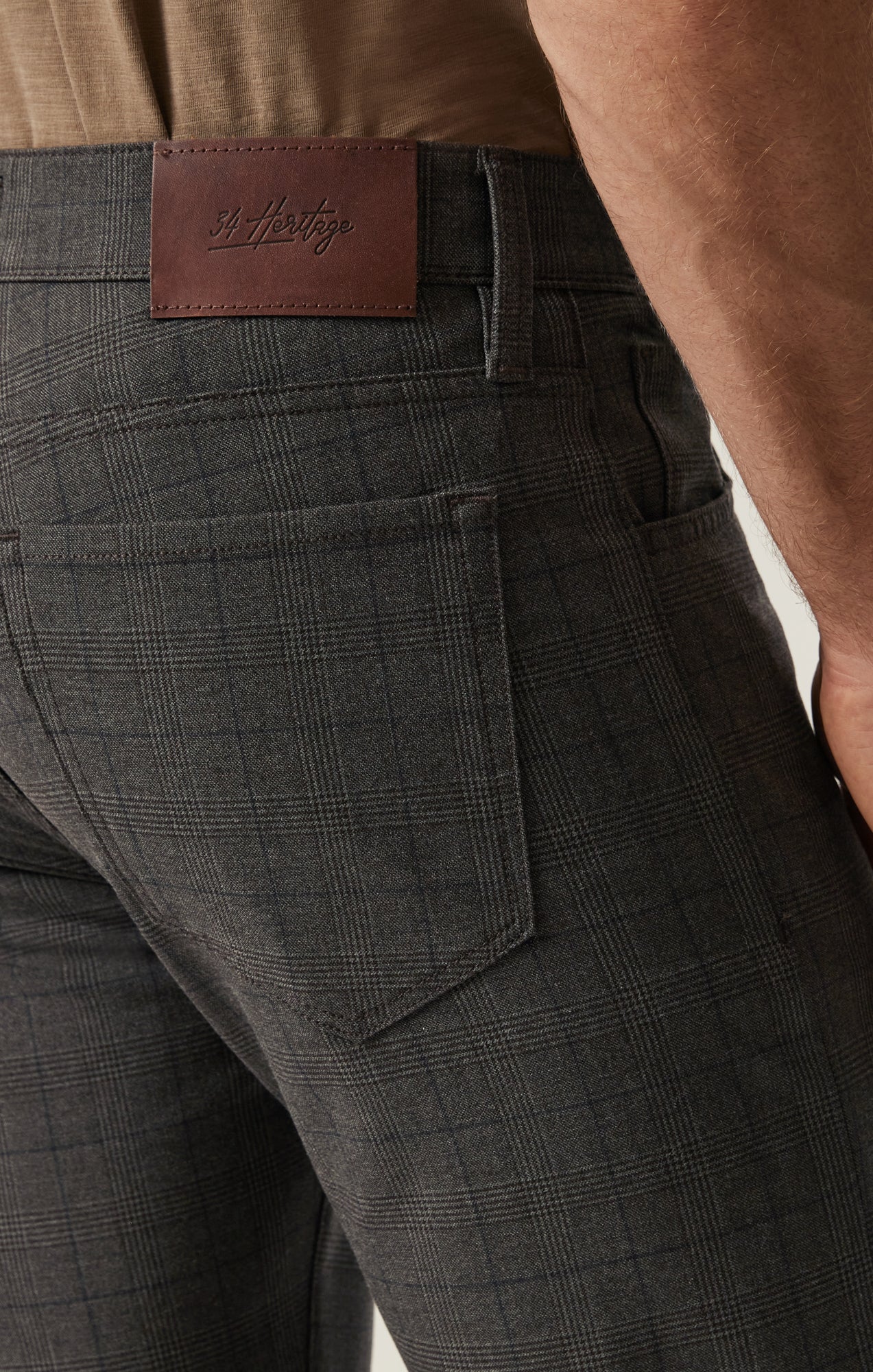 Courage Straight Leg Pants in Brown Elite Check - Image 5