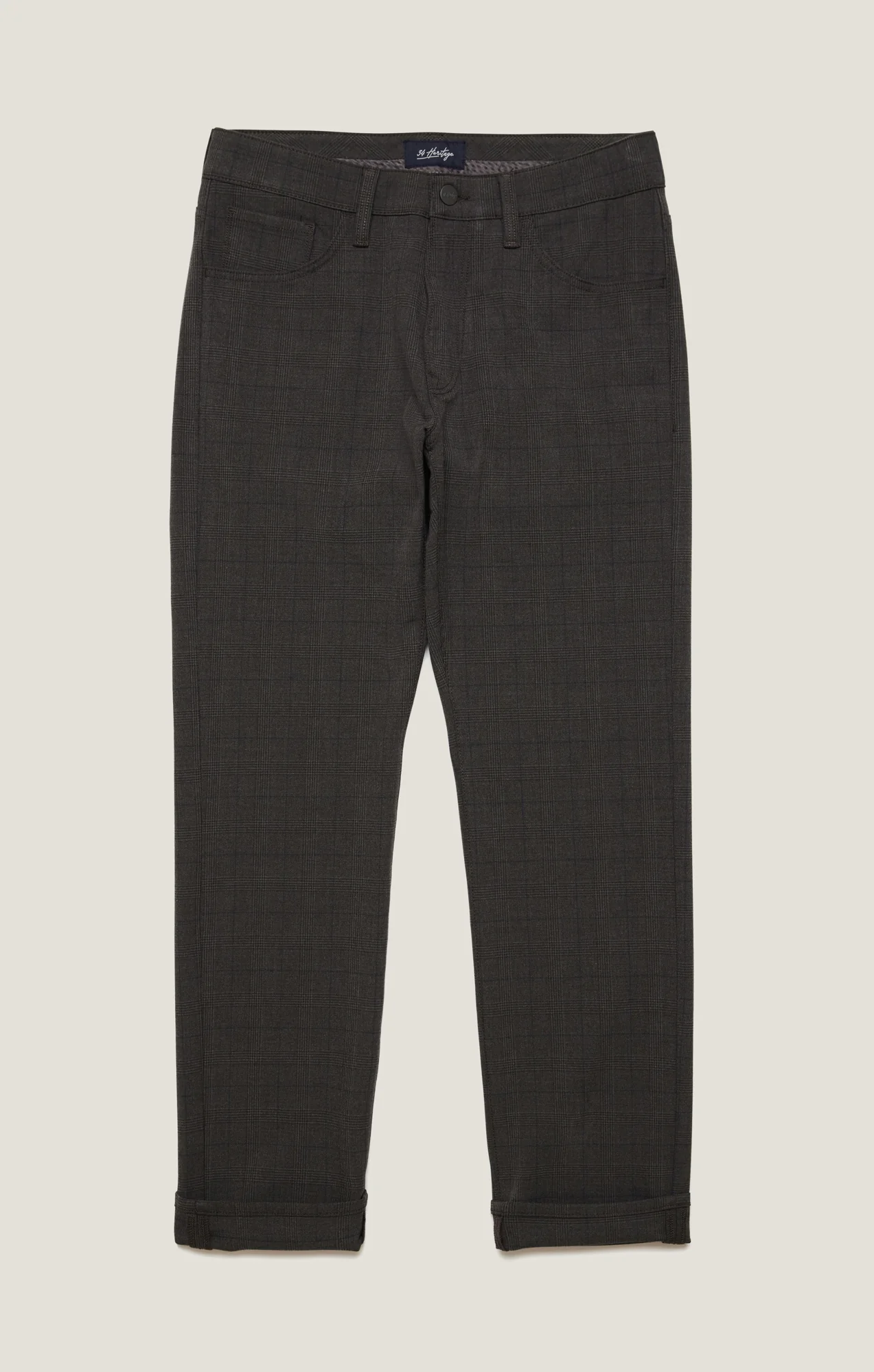 Courage Straight Leg Pants in Brown Elite Check - Image 7