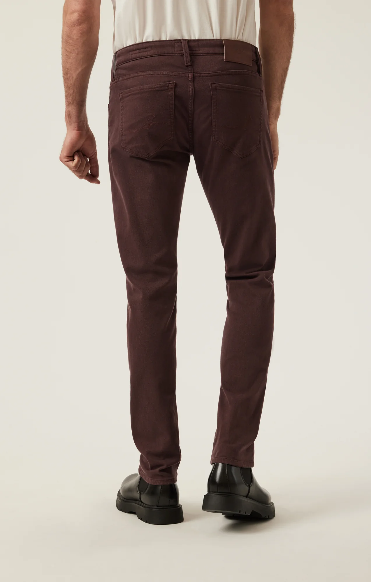Courage Straight Leg Pants in Burgundy Diagonal - Image 4