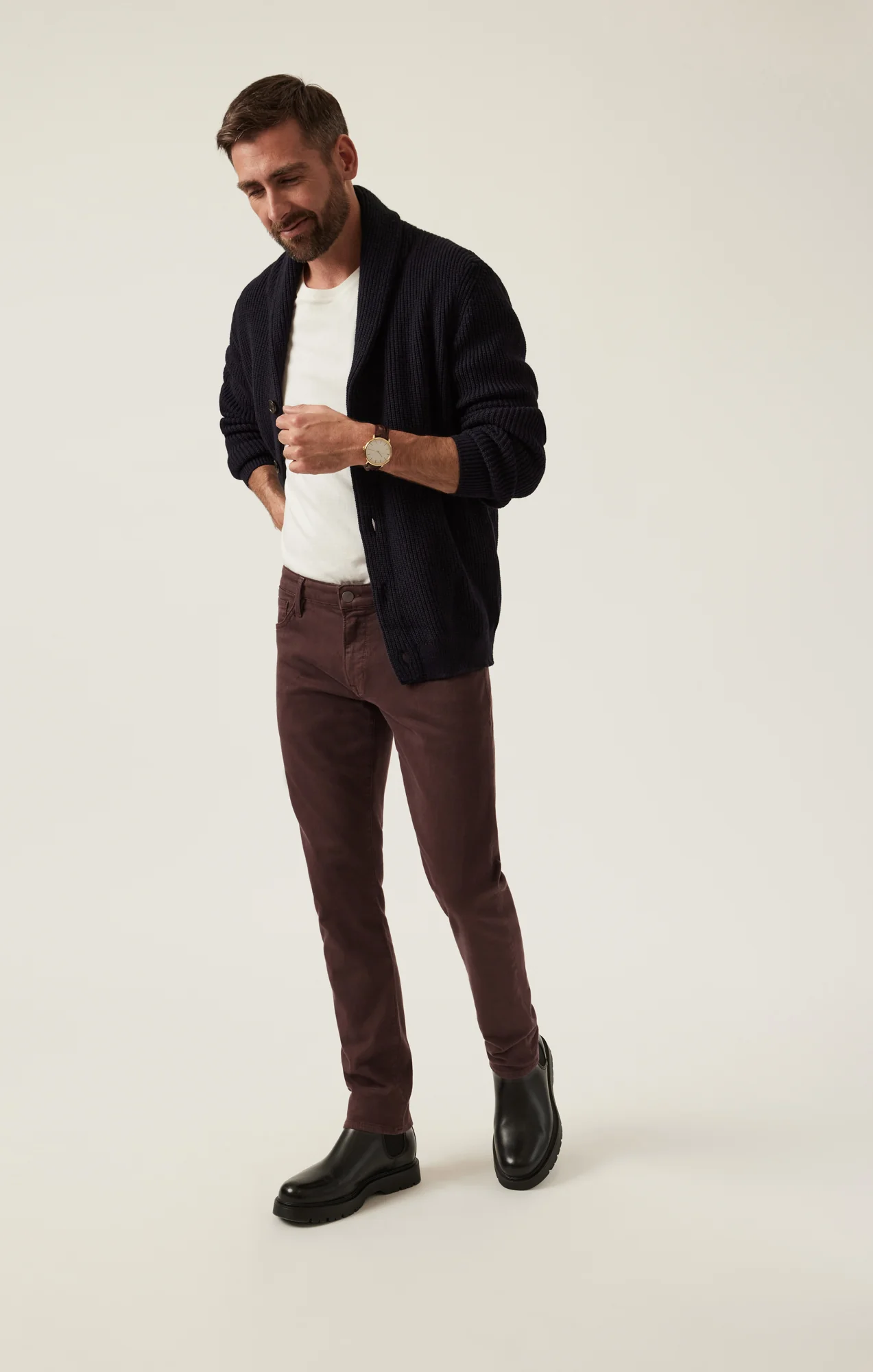 Courage Straight Leg Pants in Burgundy Diagonal - Image 7