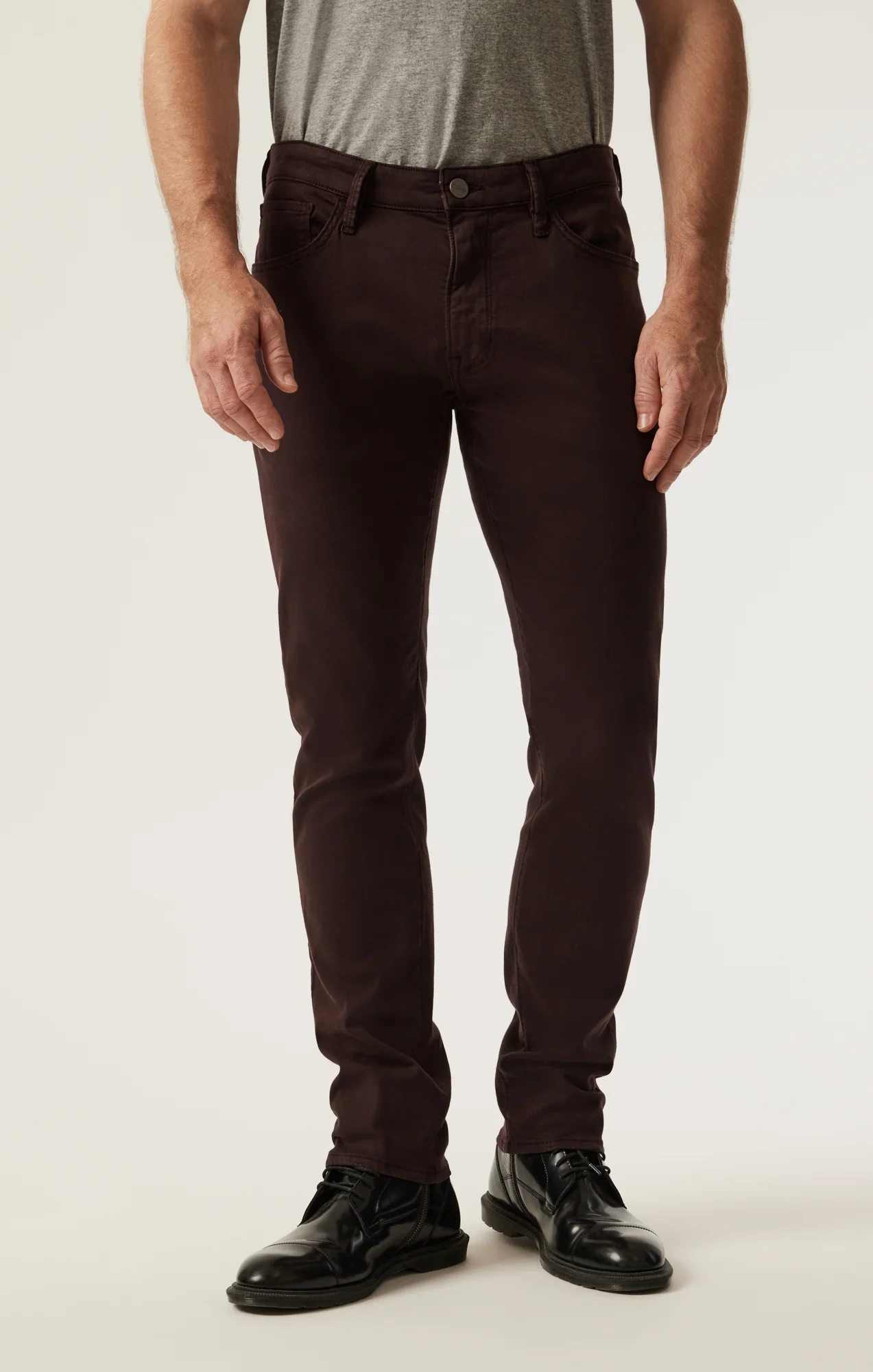 Courage Straight Leg Pants in Burgundy Twill - Image 3