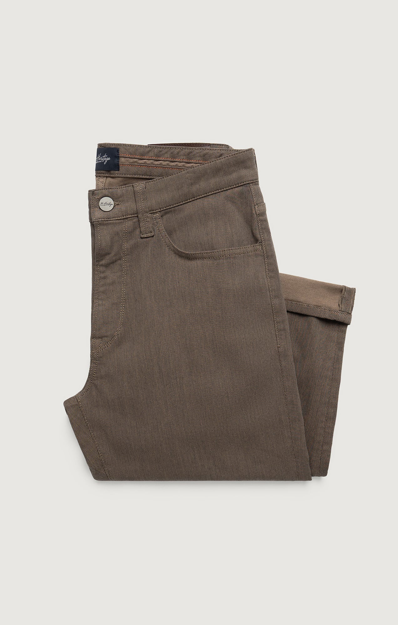 Courage Straight Leg Pants in Coffee Diagonal - Image 6