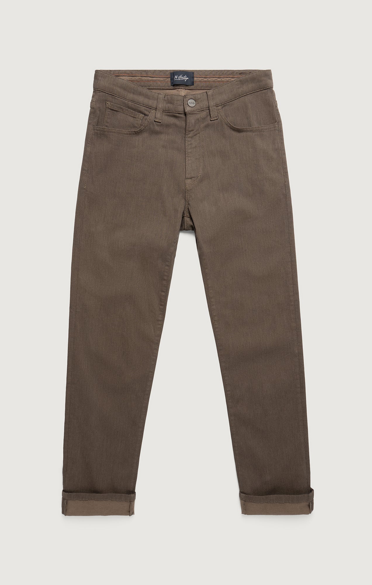 Courage Straight Leg Pants in Coffee Diagonal - Image 8