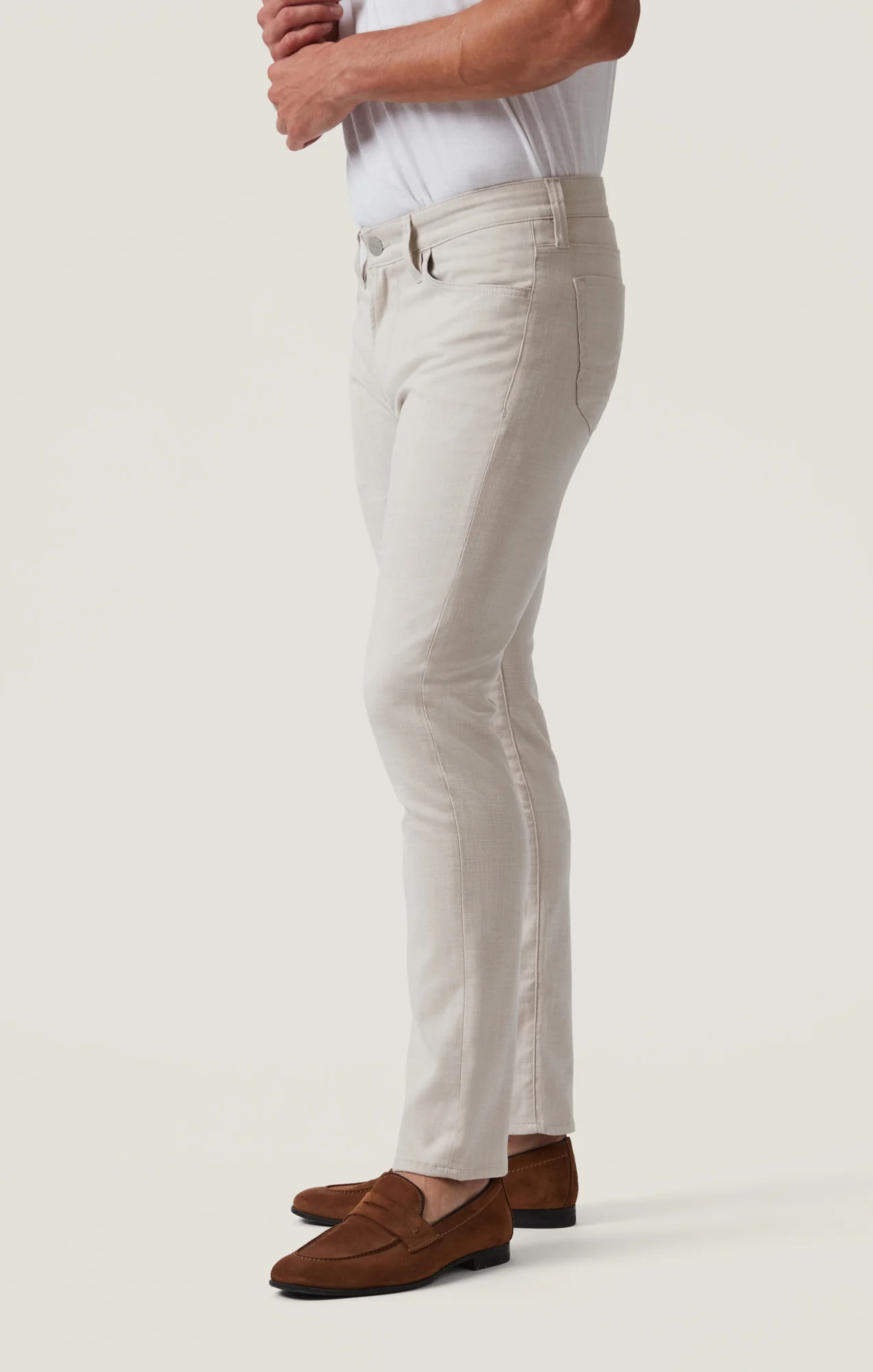 Courage Straight Leg Pants in Cream Cross Twill - Image 3