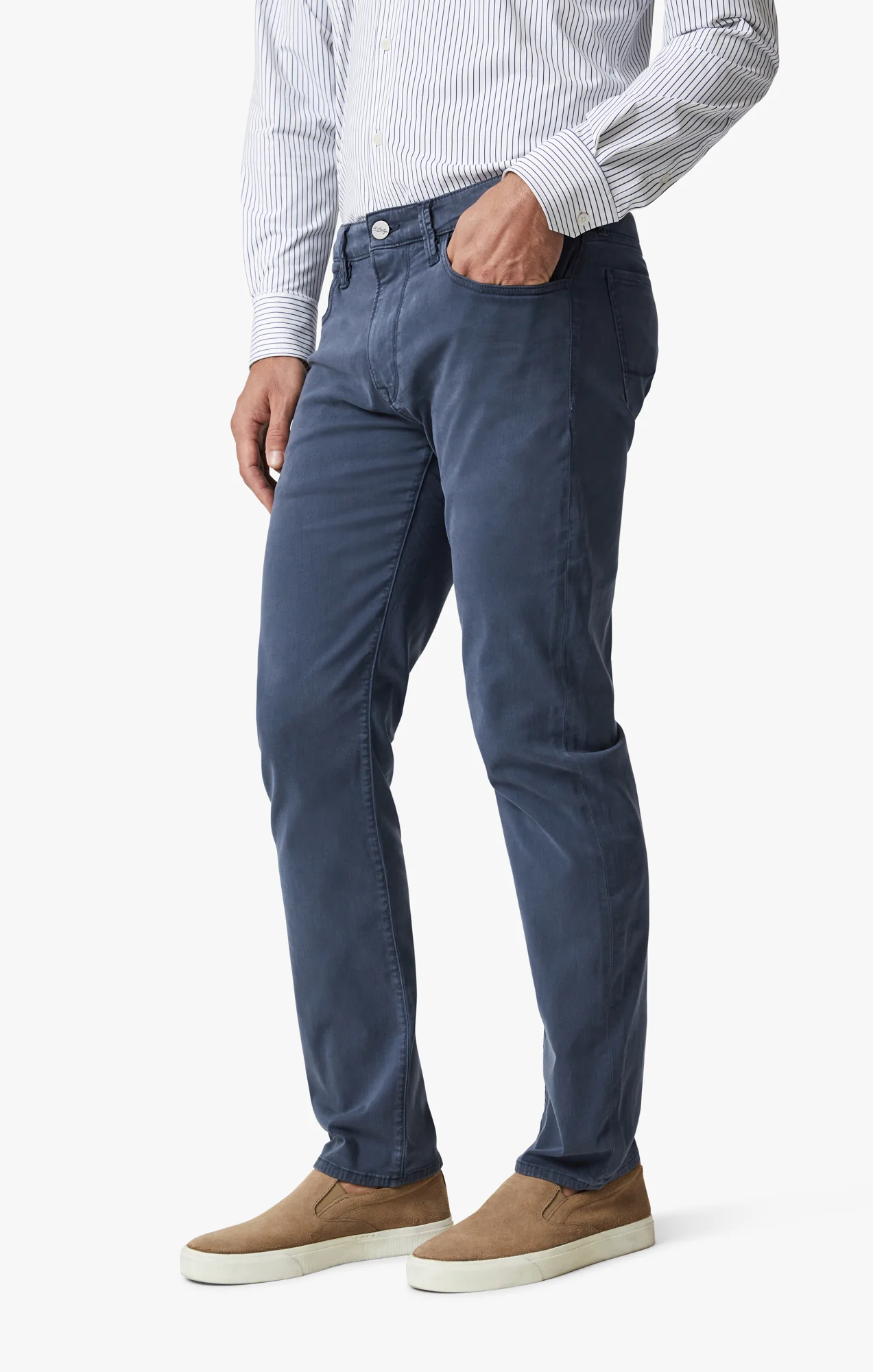 Courage Straight Leg Pants In Dark Denim Twill - Image 3