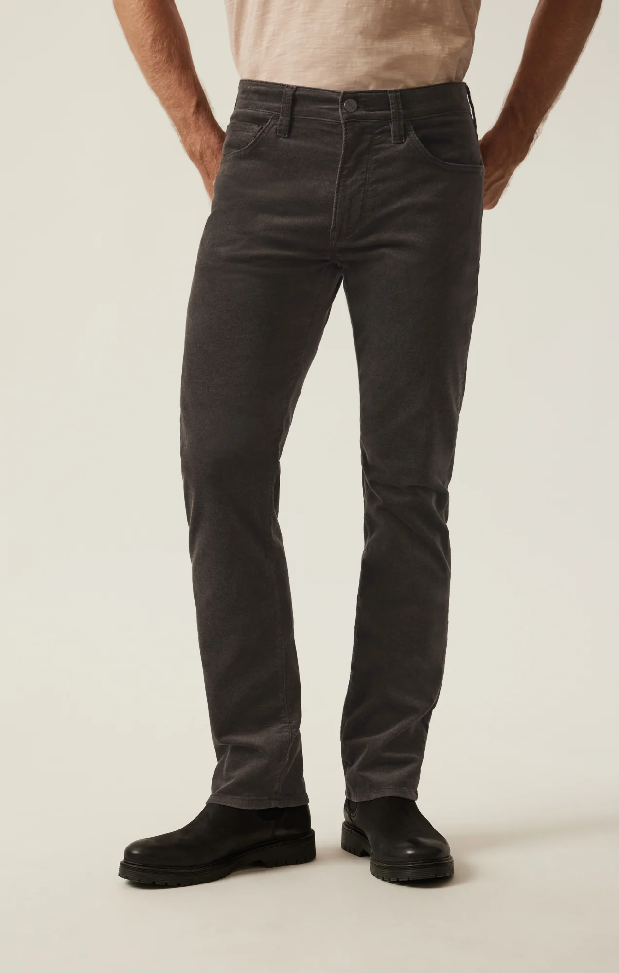 Courage Straight Leg Pants in Dark Olive Moleskin - Image 2