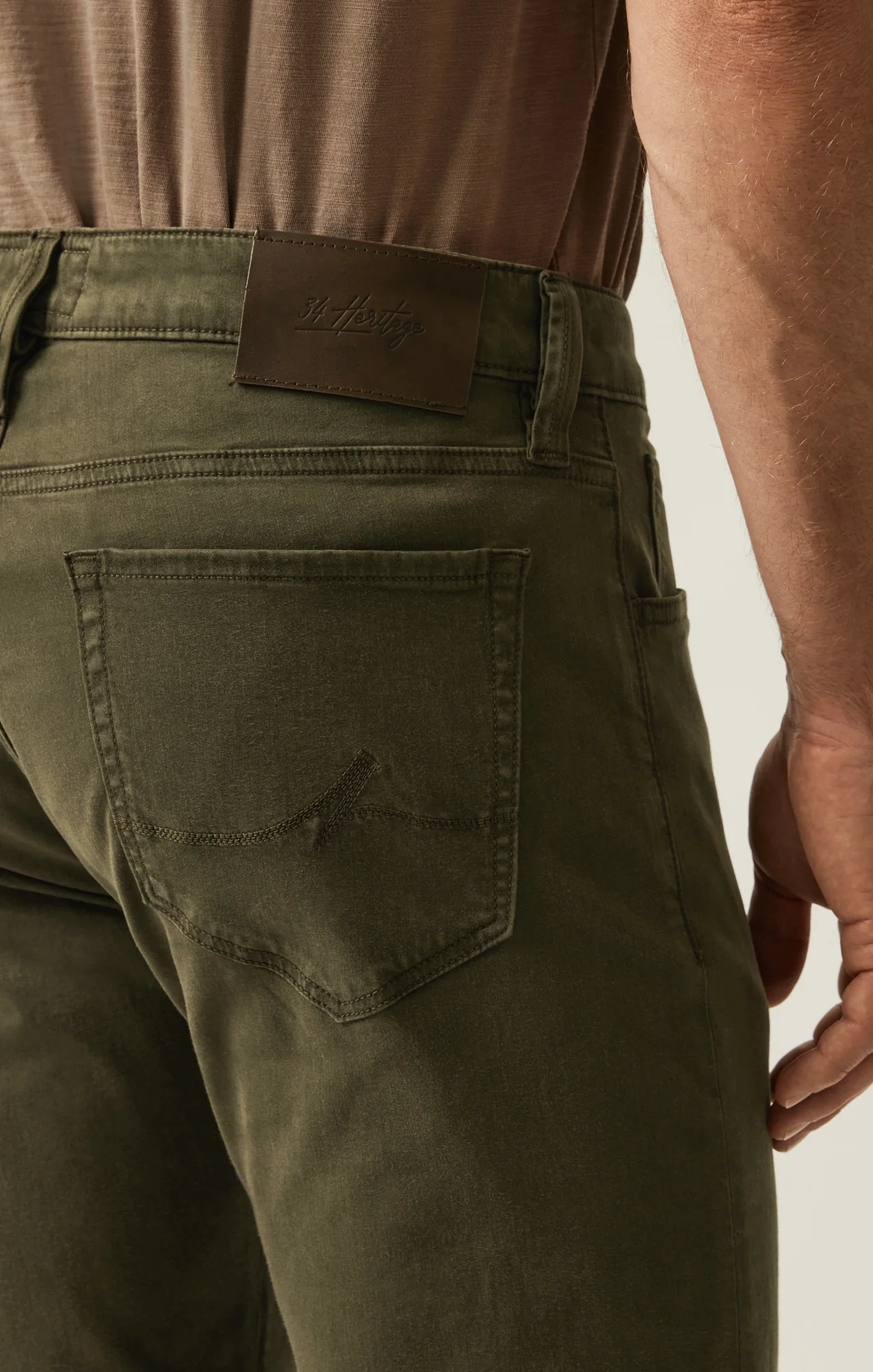 Courage Straight Leg Pants in Dark Olive Twill - Image 5