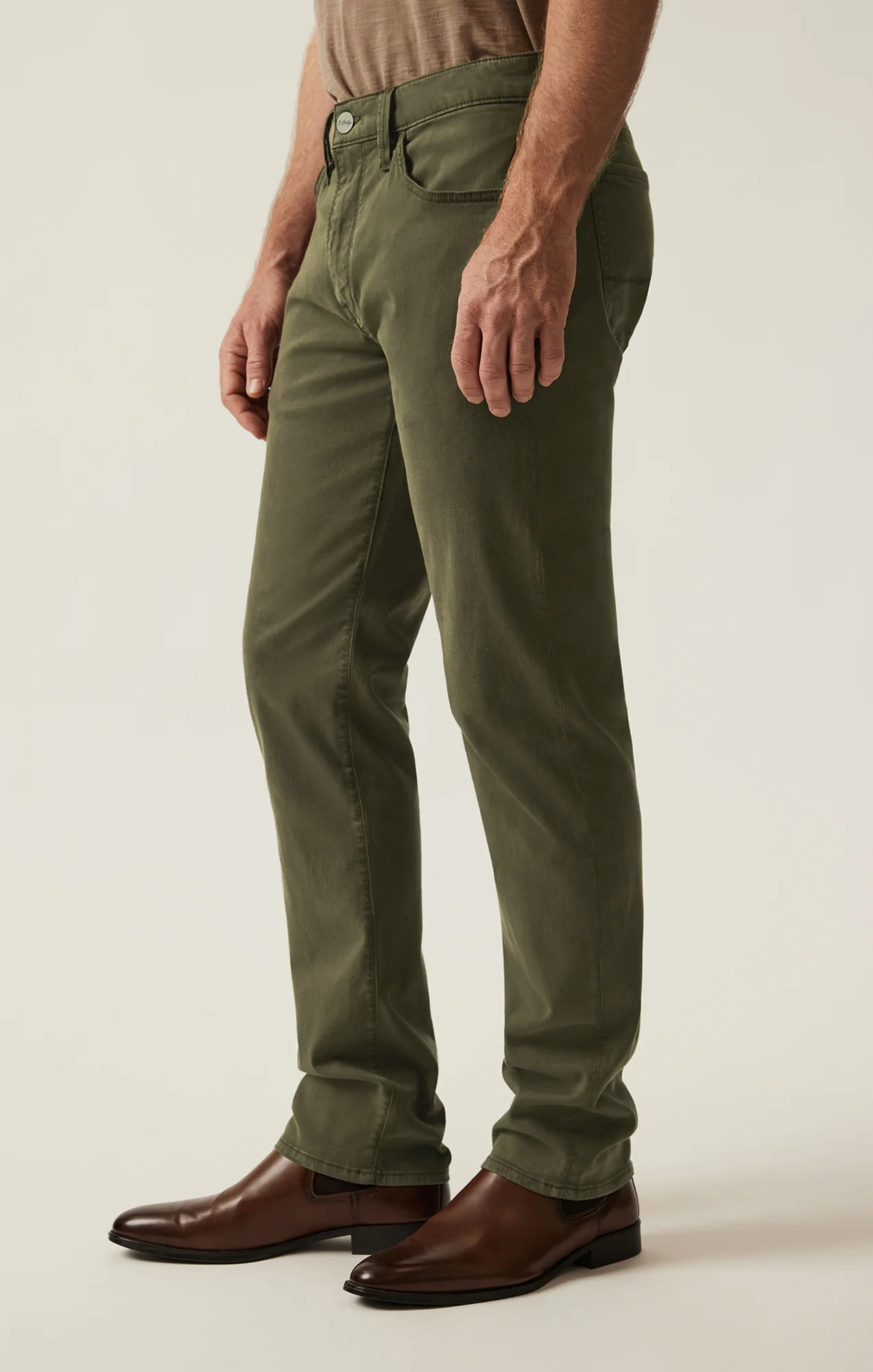 Courage Straight Leg Pants in Dark Olive Twill - Image 6