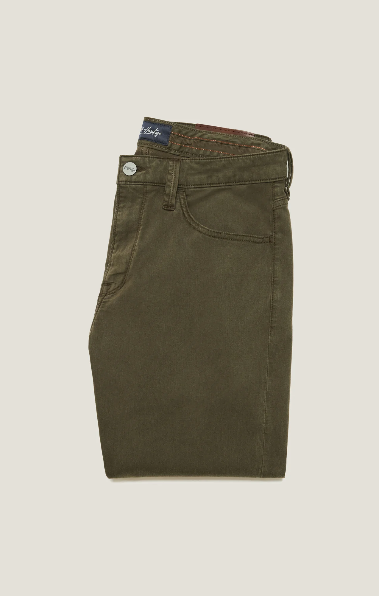 Courage Straight Leg Pants in Dark Olive Twill - Image 9