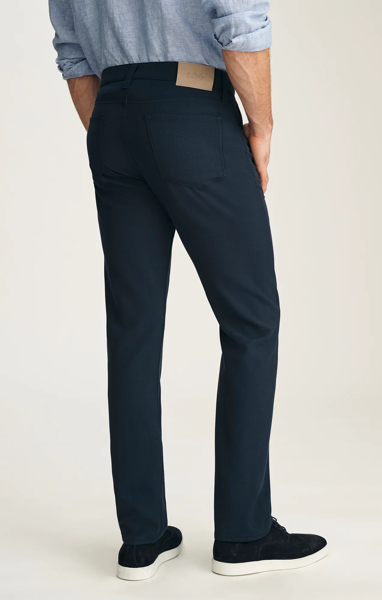 Courage Straight Leg Pants In Deep Ocean Cross Twill - Image 3