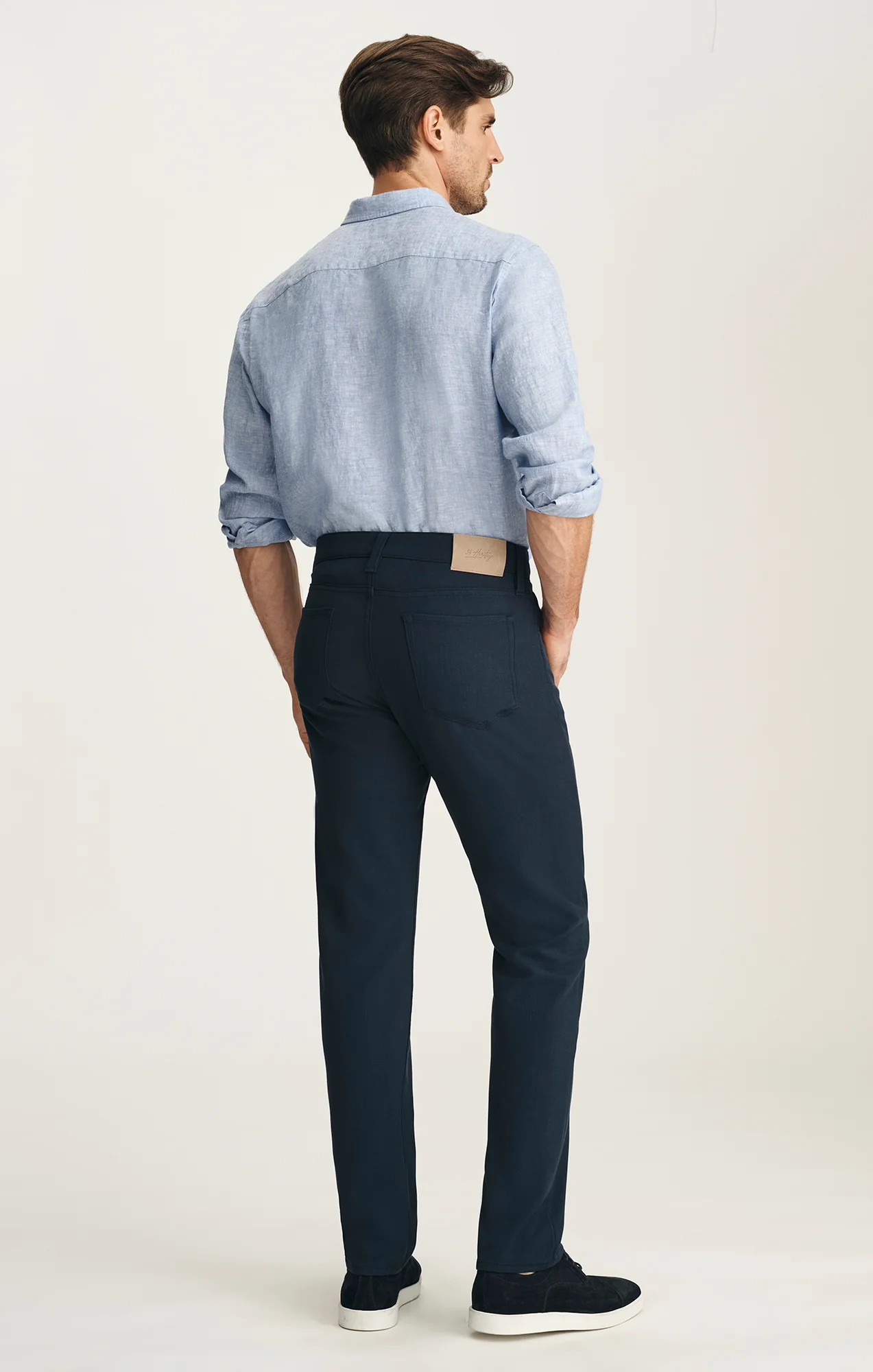 Courage Straight Leg Pants In Deep Ocean Cross Twill - Image 5