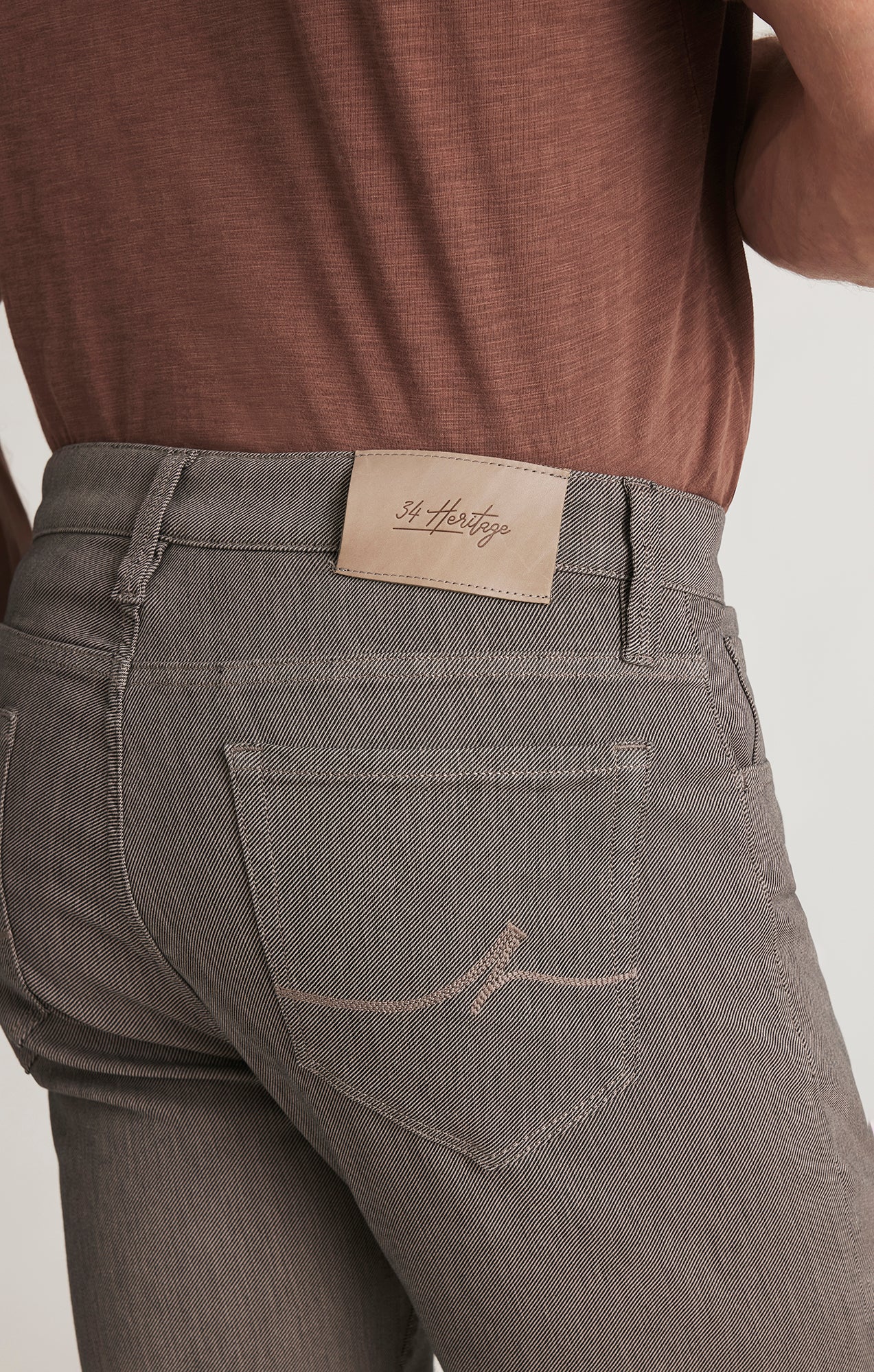Courage Straight Leg Pants in Dove Grey Diagonal - Image 3