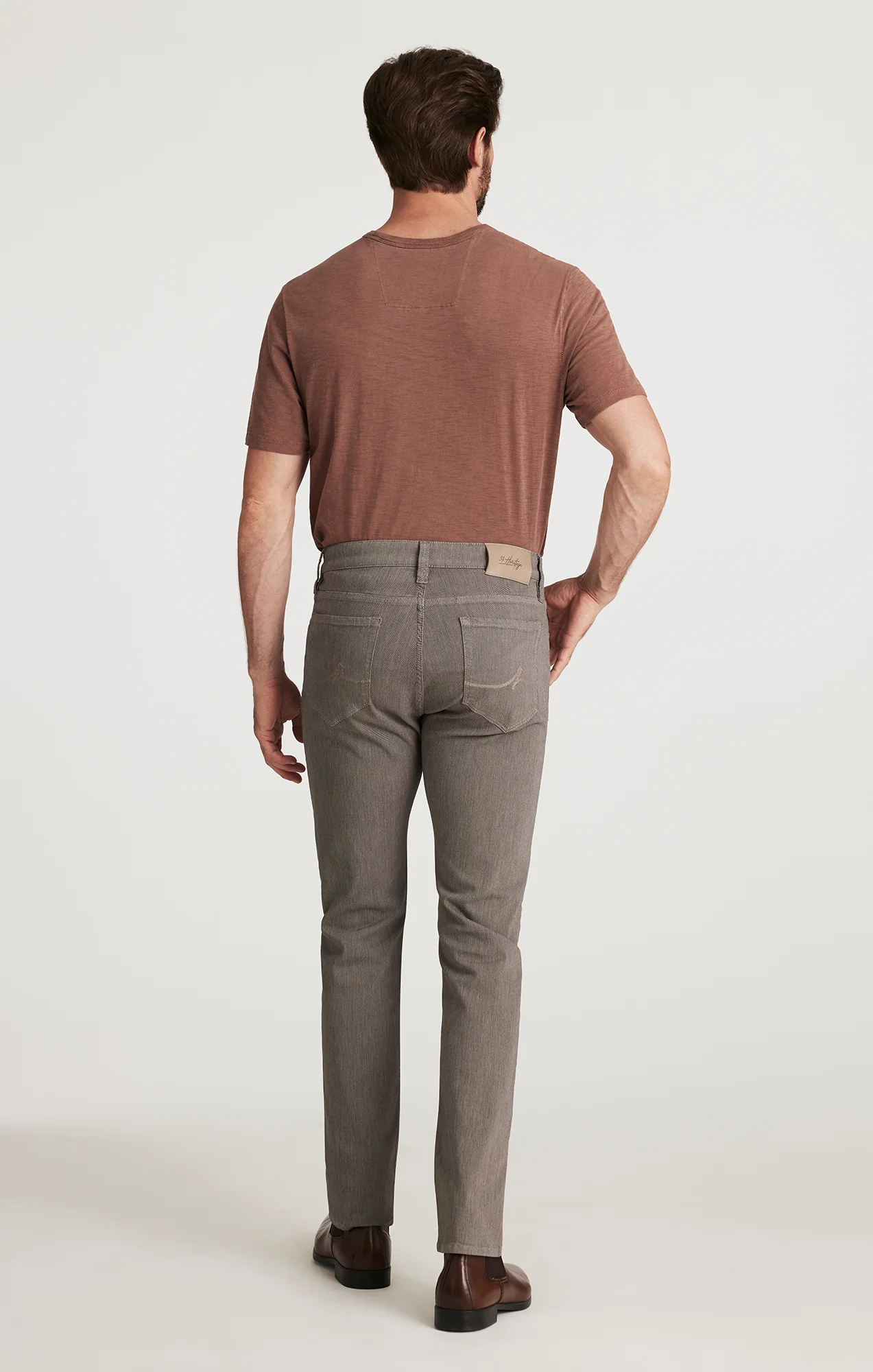 Courage Straight Leg Pants in Dove Grey Diagonal - Image 5