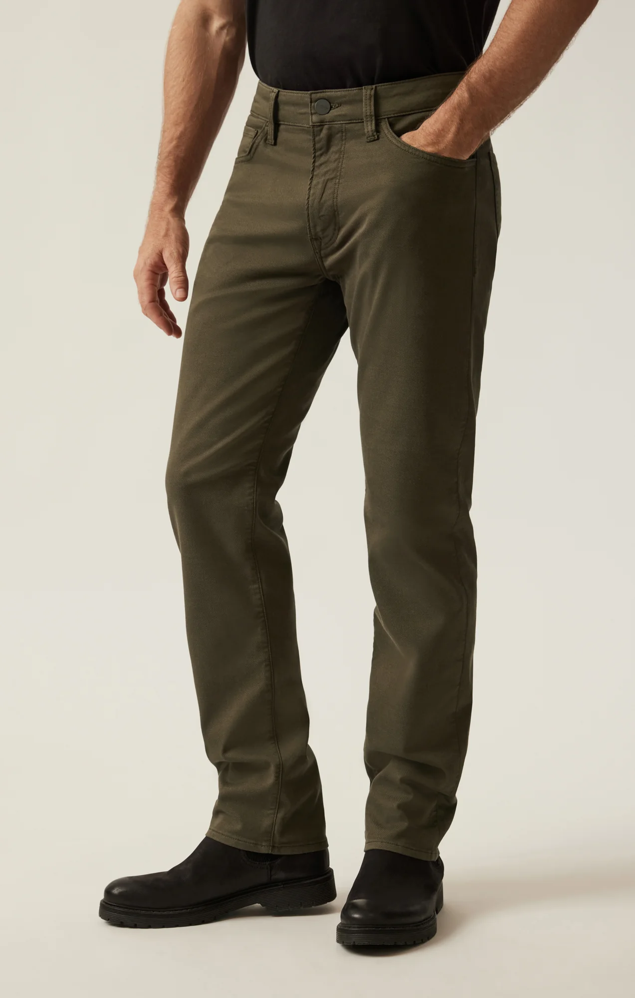 Courage Straight Leg Pants in Dusky Green Coolmax - Image 3
