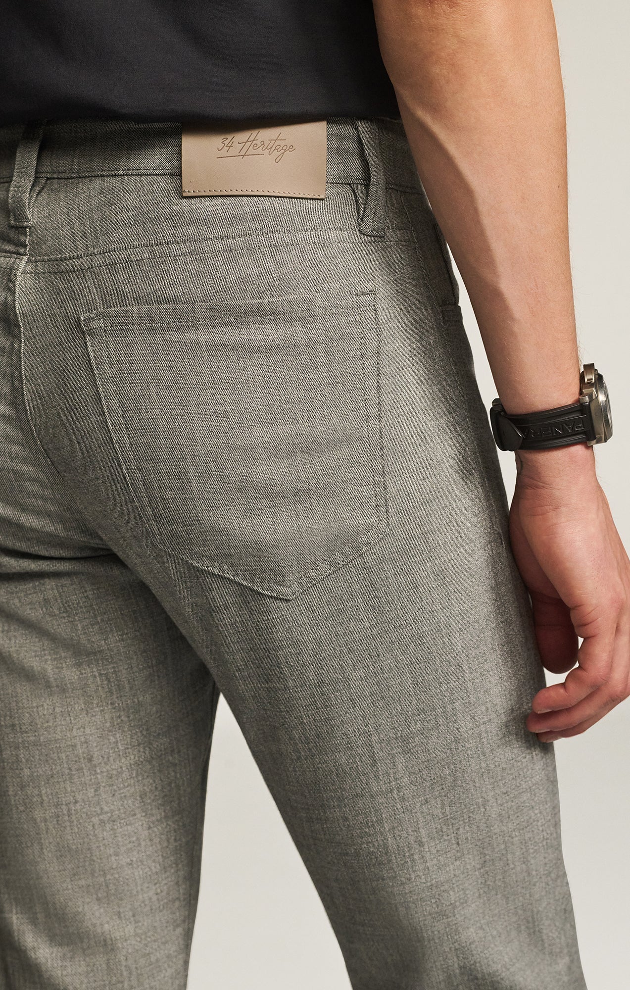 Courage Straight Leg Pants in Grey Cross Twill - Image 4