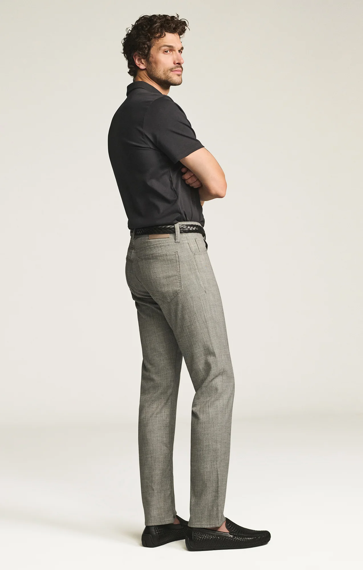 Courage Straight Leg Pants in Grey Cross Twill - Image 5