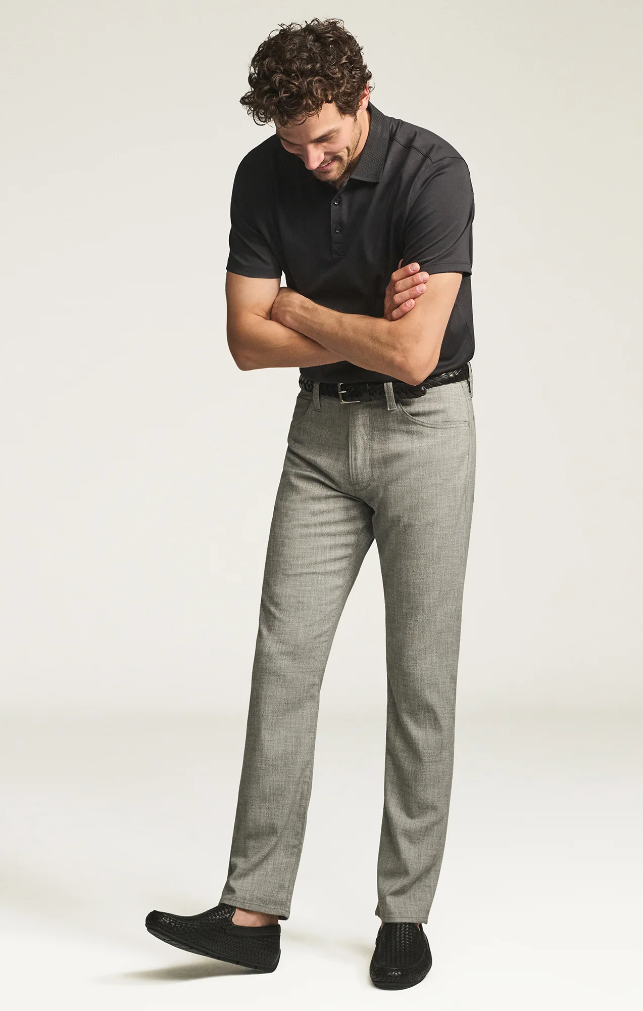 Courage Straight Leg Pants in Grey Cross Twill - Image 7