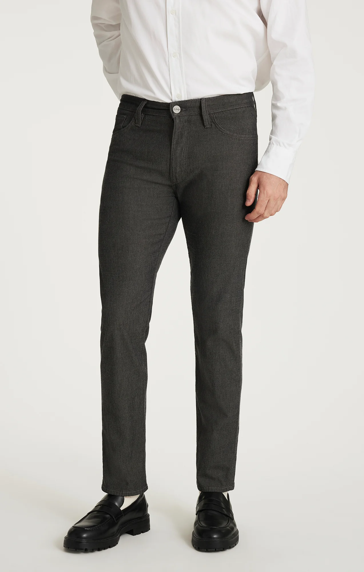 Courage Straight Leg Pants in Grey Herringbone - Image 2