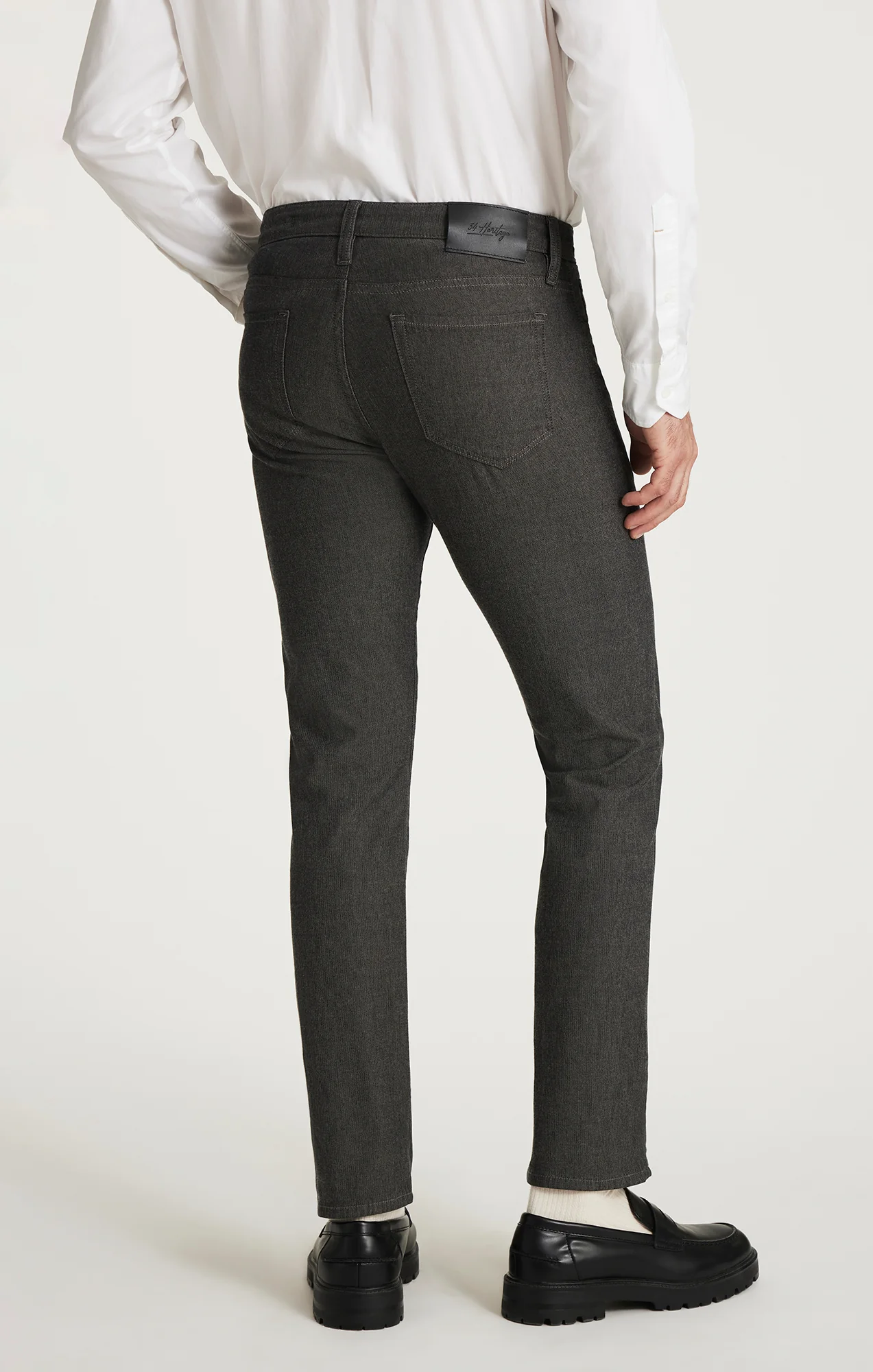 Courage Straight Leg Pants in Grey Herringbone - Image 4